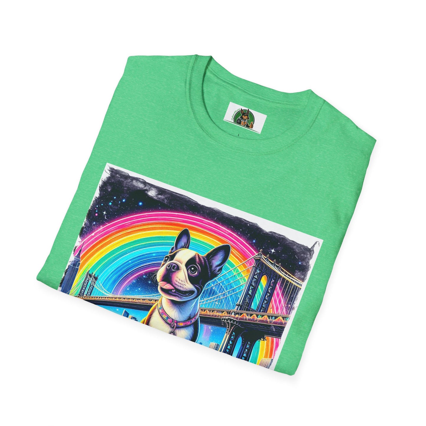 Boston Terrier Rainbow Bridge Shirt T-Shirt Printify