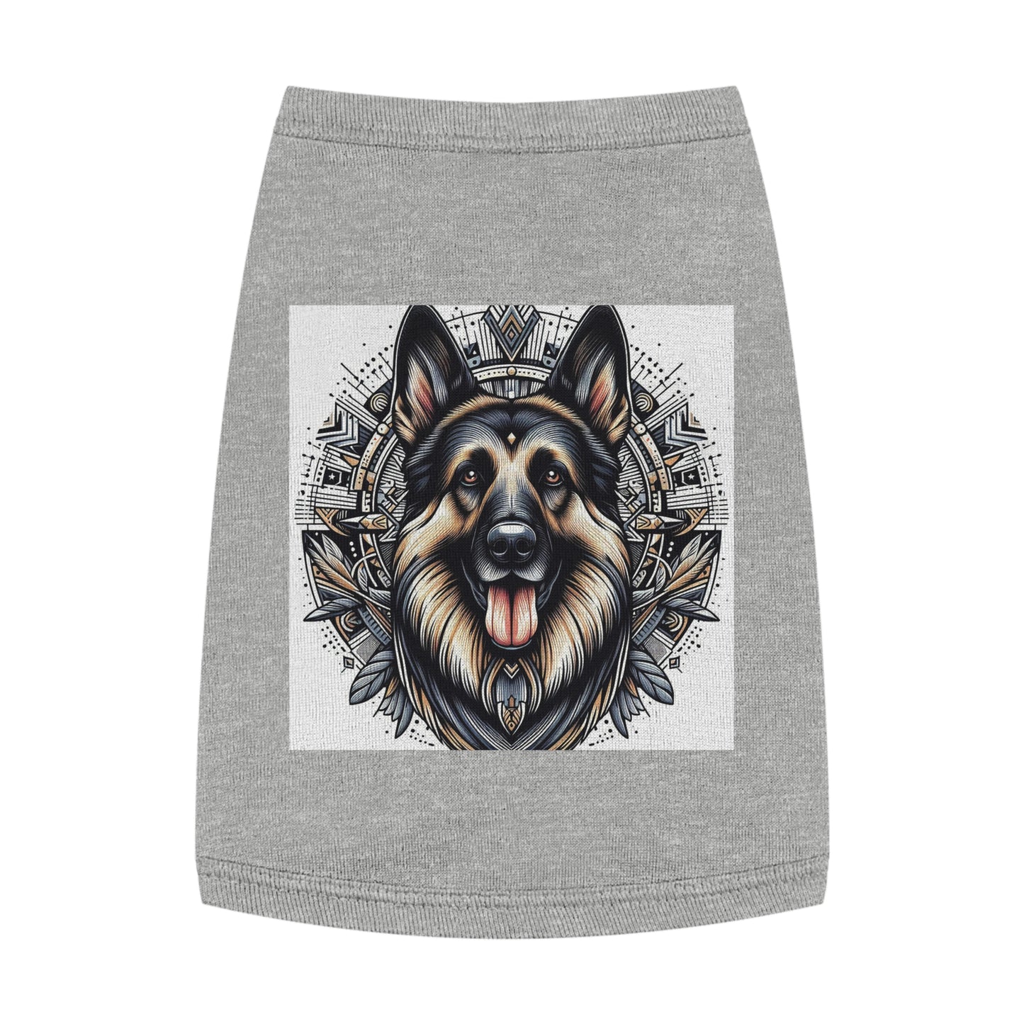 German Shepherd metal leaves shirt Pets Printify M Heather