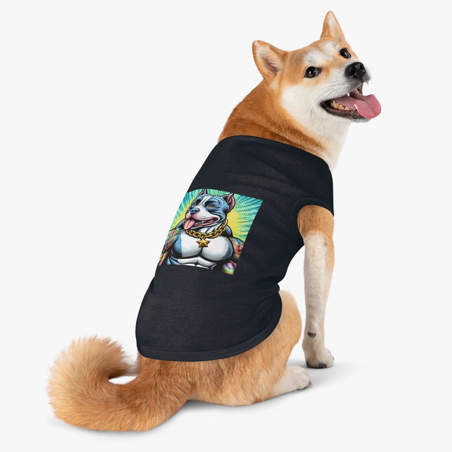 Pet Tank Top Pit Bull huge muscles shirt by Printify
