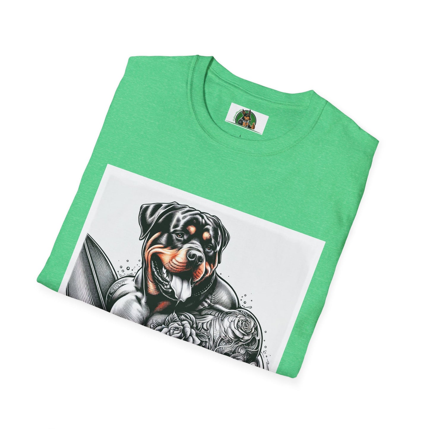 Rottweiler muscles surfer shirt