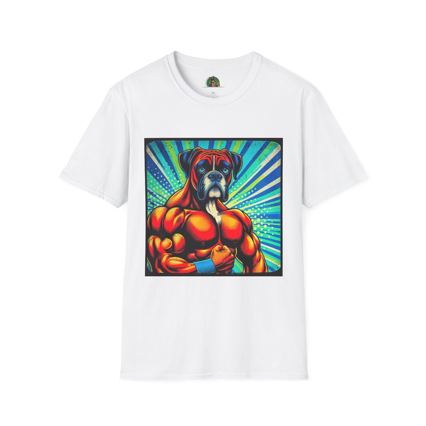 Boxer Muscle Dog T-Shirt Printify XS White