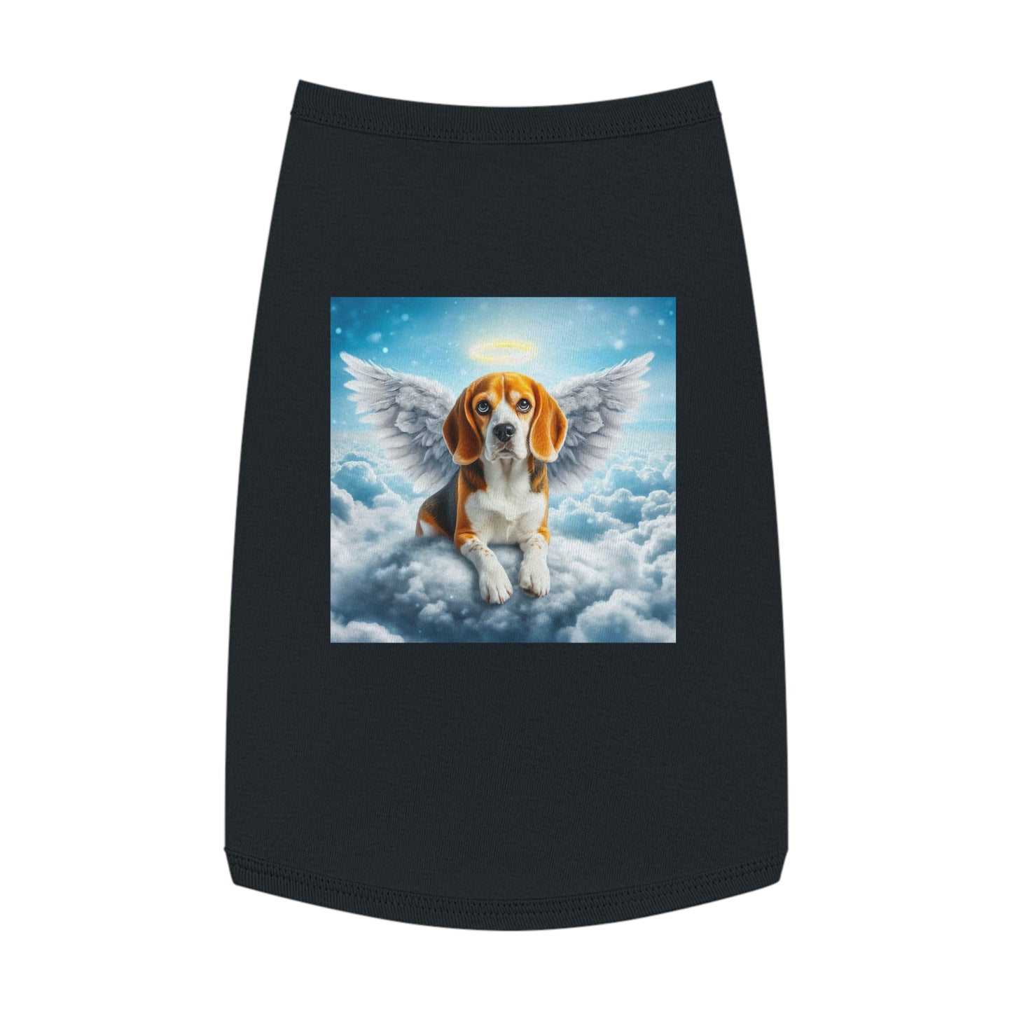 Pet Tank Top Beagle Angel In Cloud Pets Printify L Black