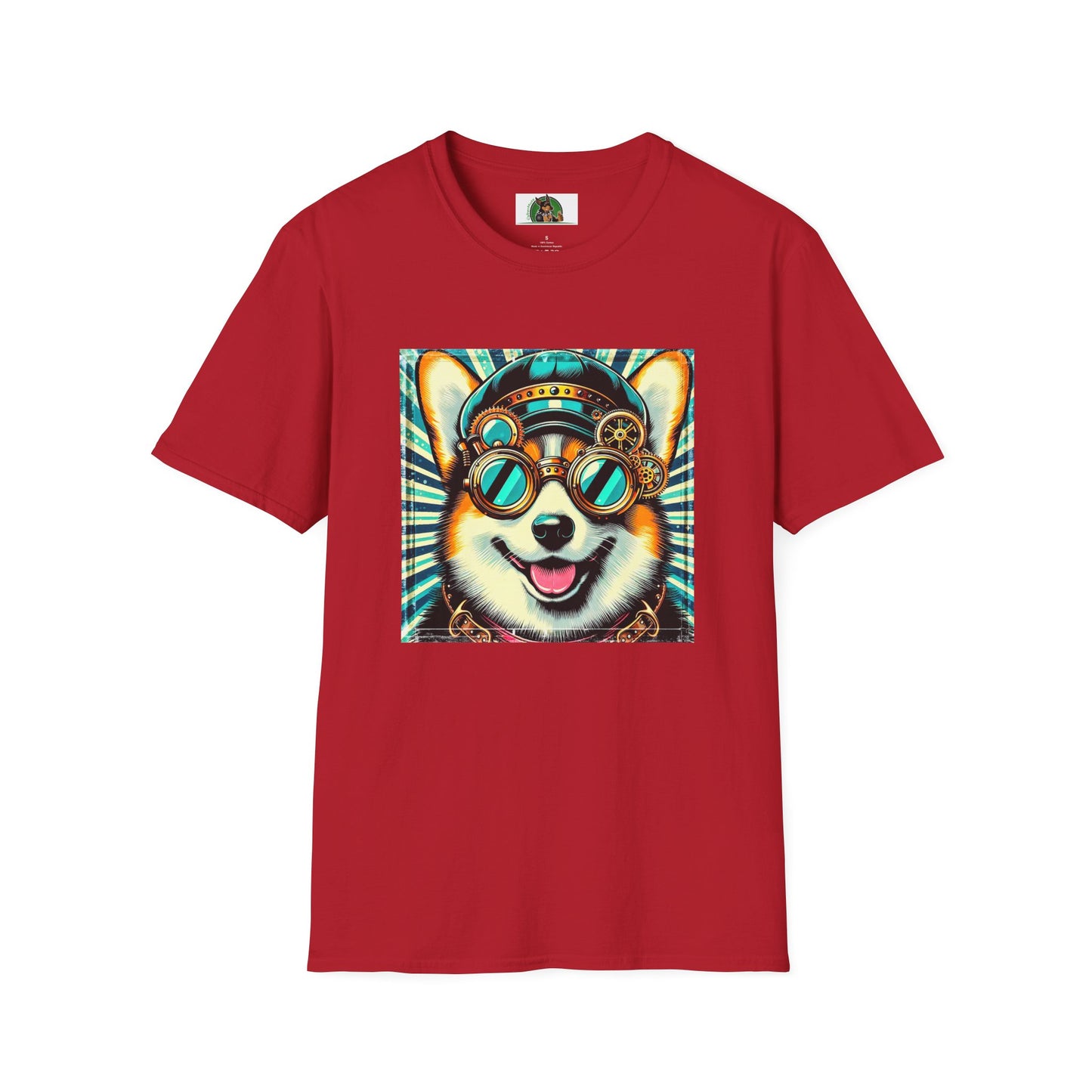 Pembroke Welsh Corgi fun googles shirt T-Shirt Printify S Cherry Red