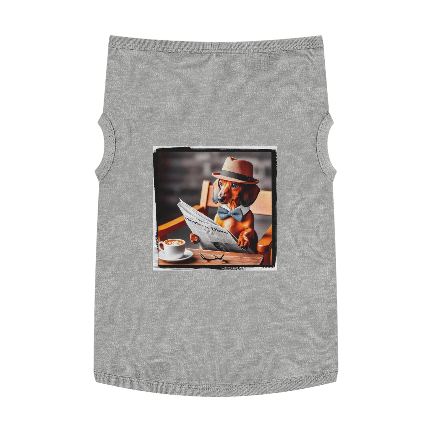 Pet Tank Top Dachshund coffee morning t shirt Pets Printify XL Heather
