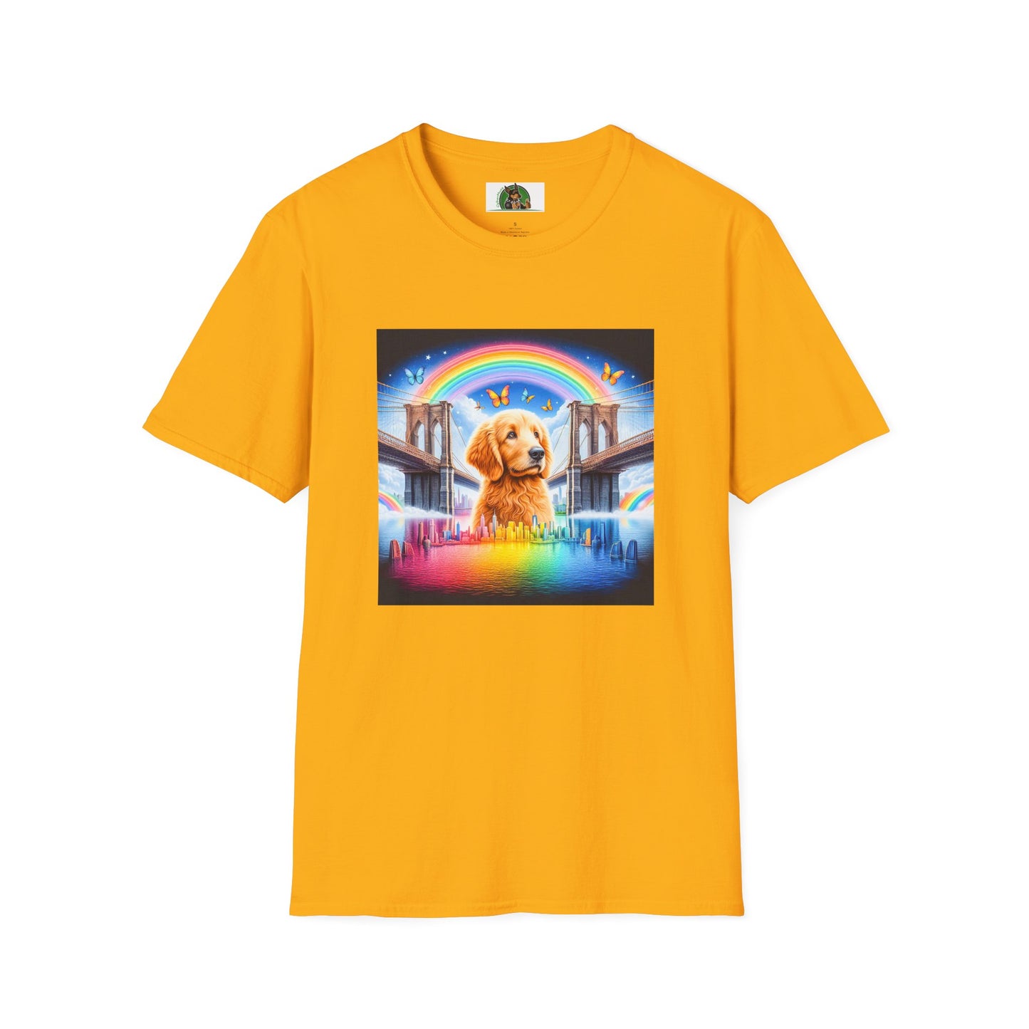 Golden Doodle rainbow shirt T-Shirt Printify S Gold