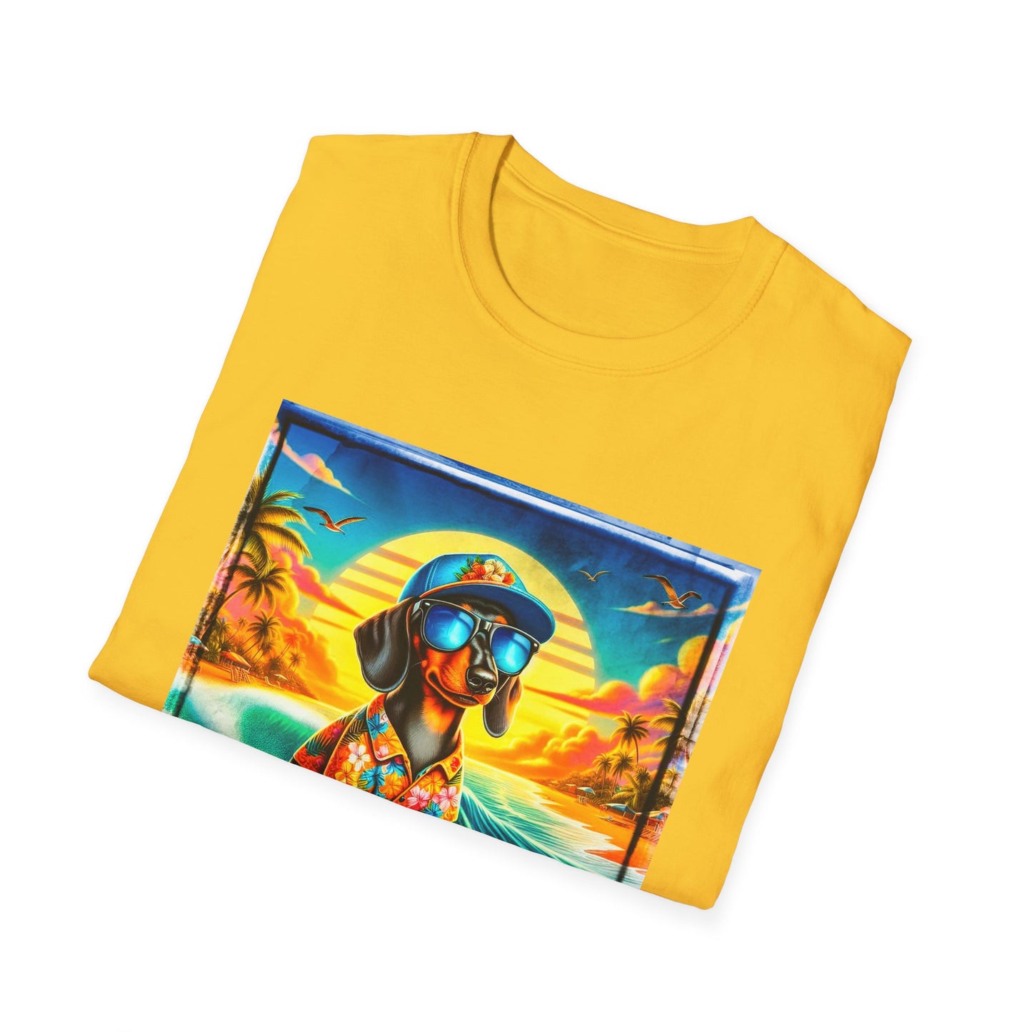 Dachshund surfing t shirt