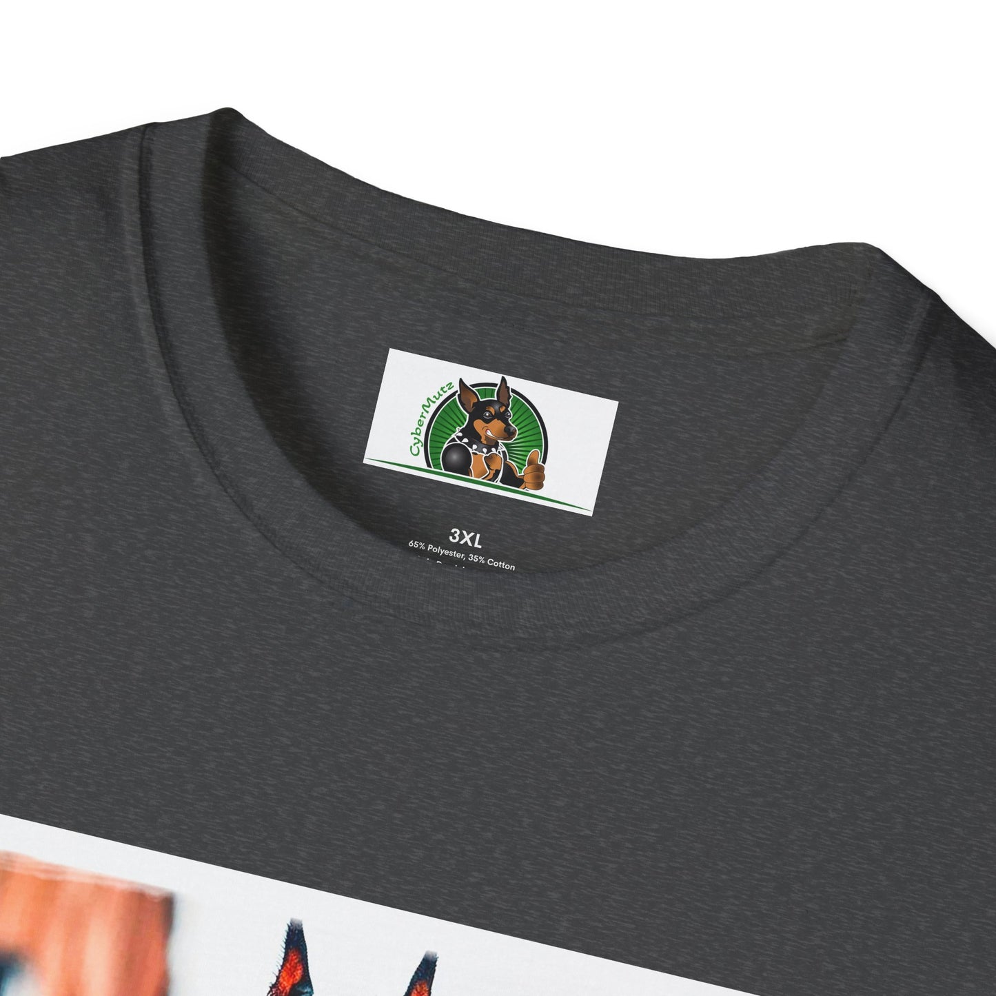 Doberman men in black t shirt T-Shirt Printify