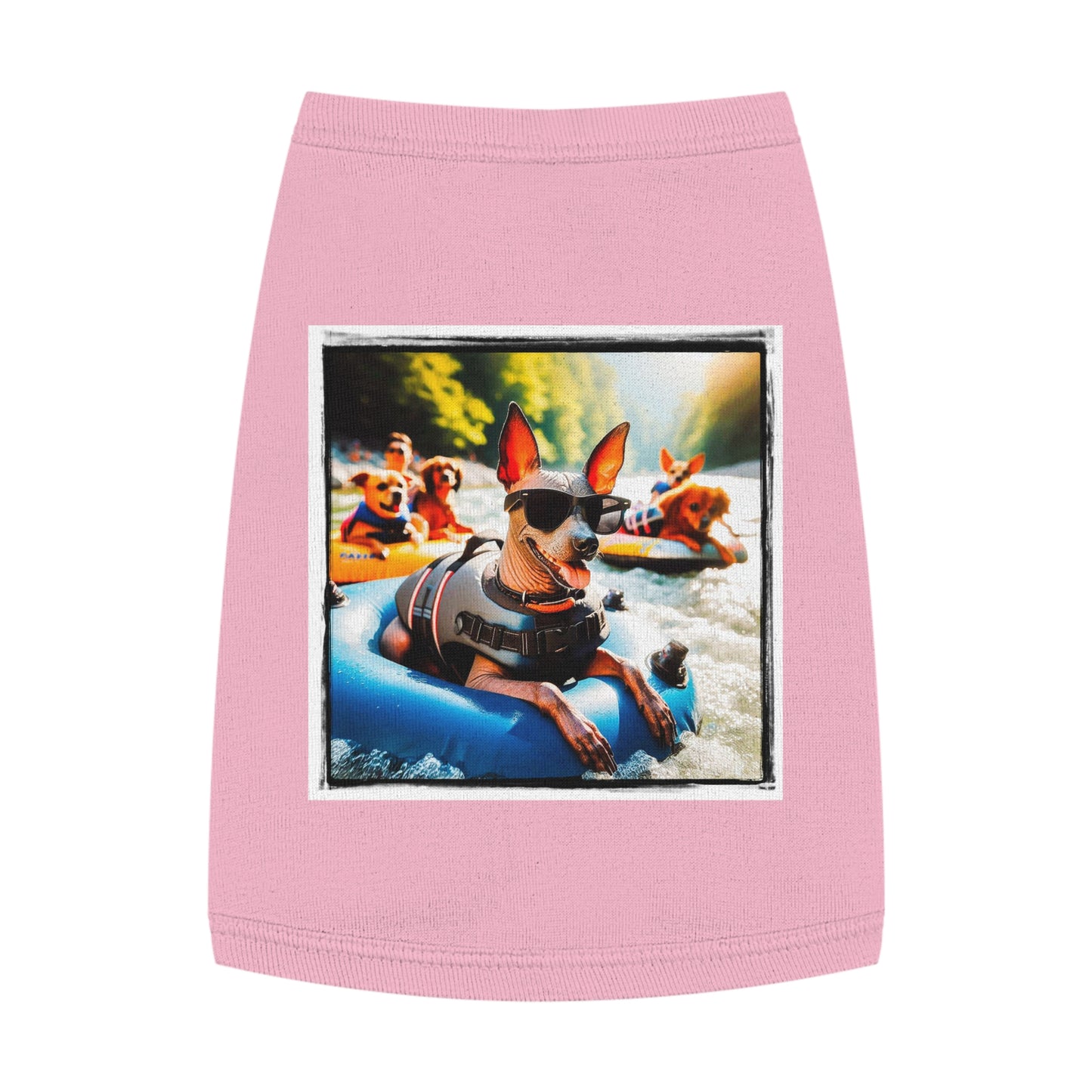 Mexican Hairless lake rafting shirt Pets Printify M Pink