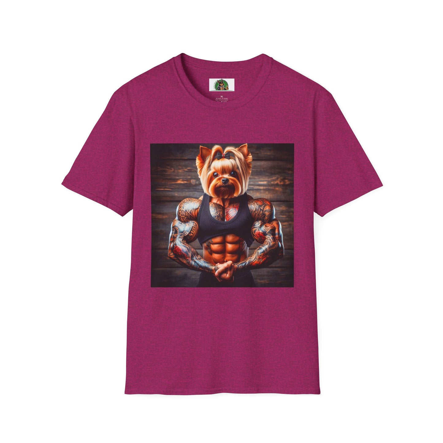 Yorkie gym rat shirt T-Shirt Printify S Antique Heliconia