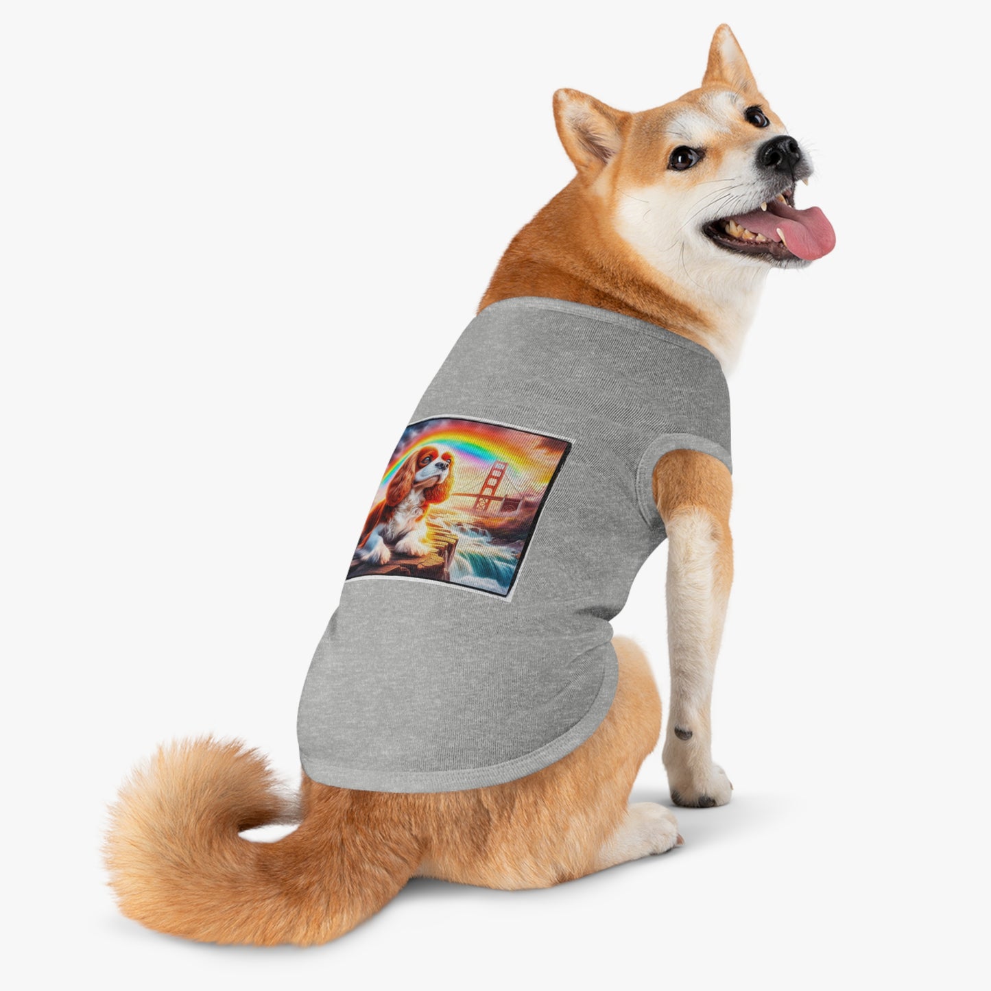 Pet Tank Top Cavalier King Charles Spaniel Rainbow bridge T Shirt