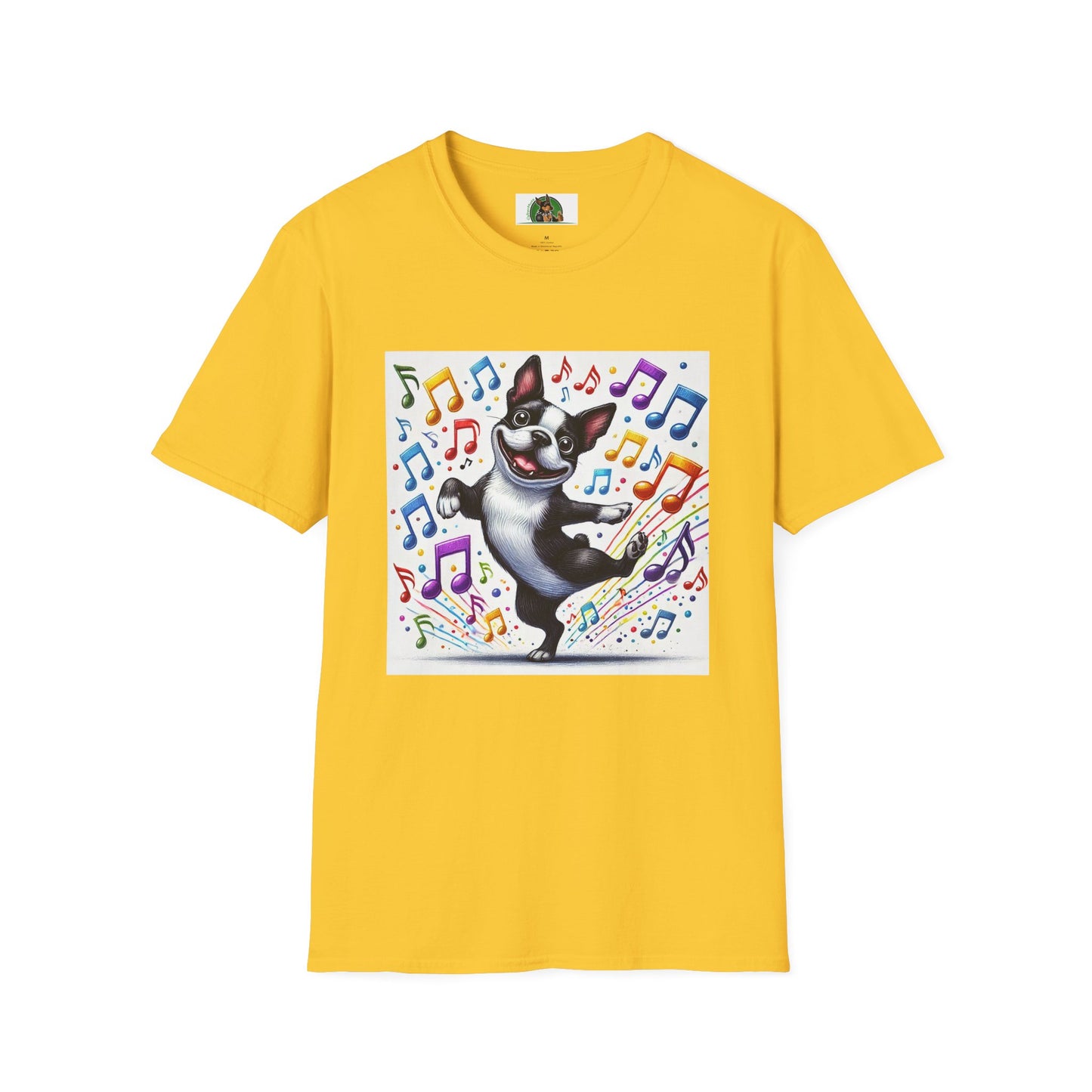 Boston Terrier Dancing Dog T-Shirt T-Shirt Printify S Daisy