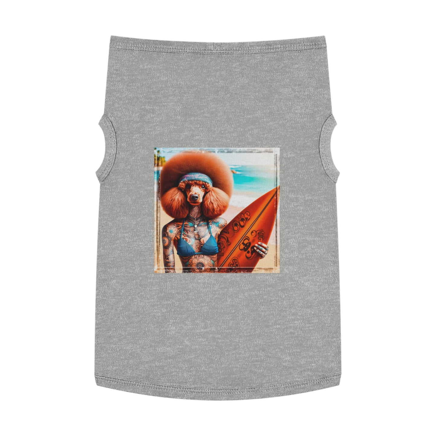 Pet Tank Top Poodle beach day shirt Pets Printify XL Heather