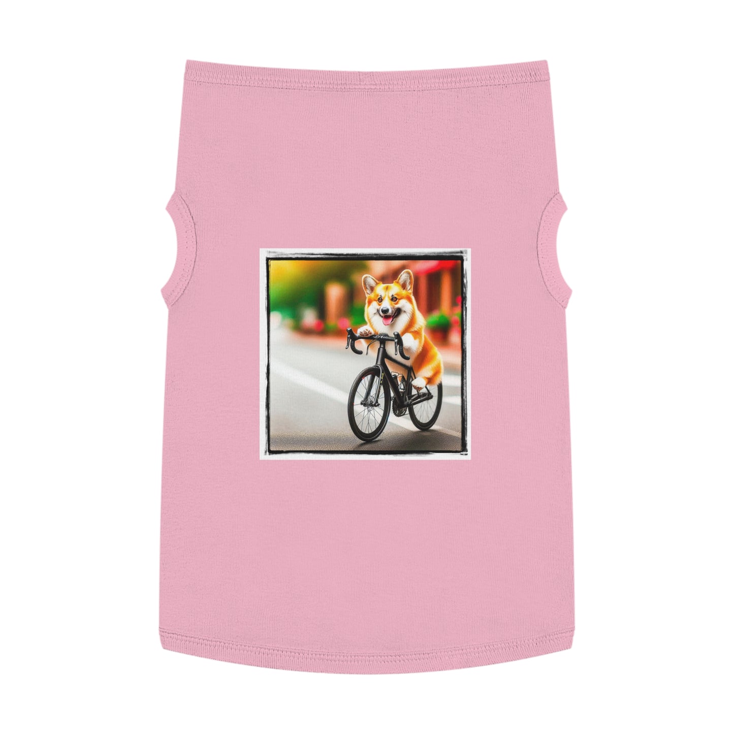 Pet Tank Top Pembroke Welsh Corgi bike riding Pets Printify XL Pink