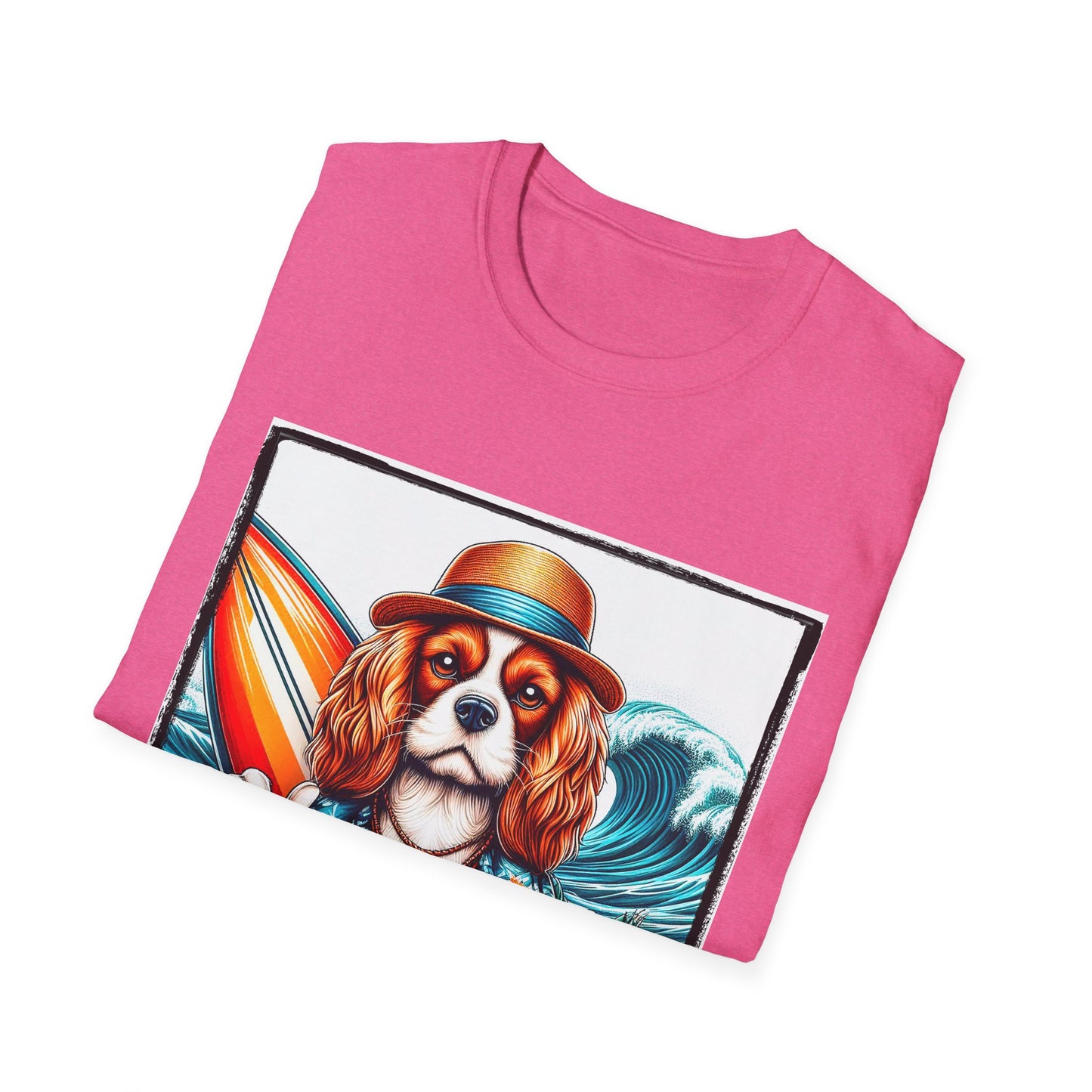Cavalier King Charles Spaniel Hang Ten Surfer Dog TShirt