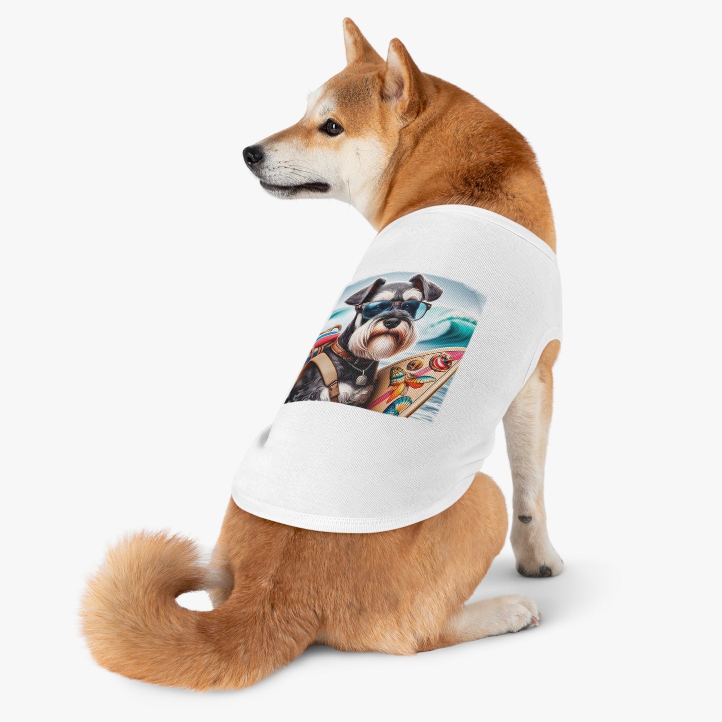 Miniature Schnauzer traveling surfer shirt