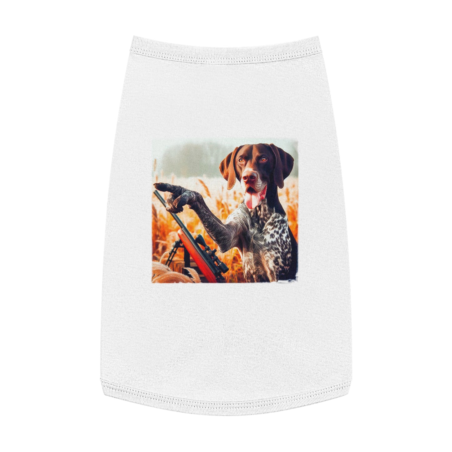 Wacky Pet Tank Top German Shorthaired Pointer violin playing t shirt Pets Printify L White