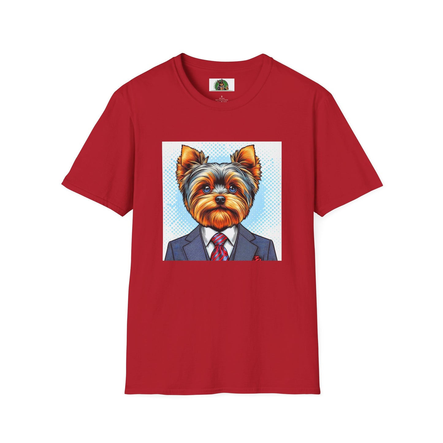 Yorkie suit shirt T-Shirt Printify S Cherry Red