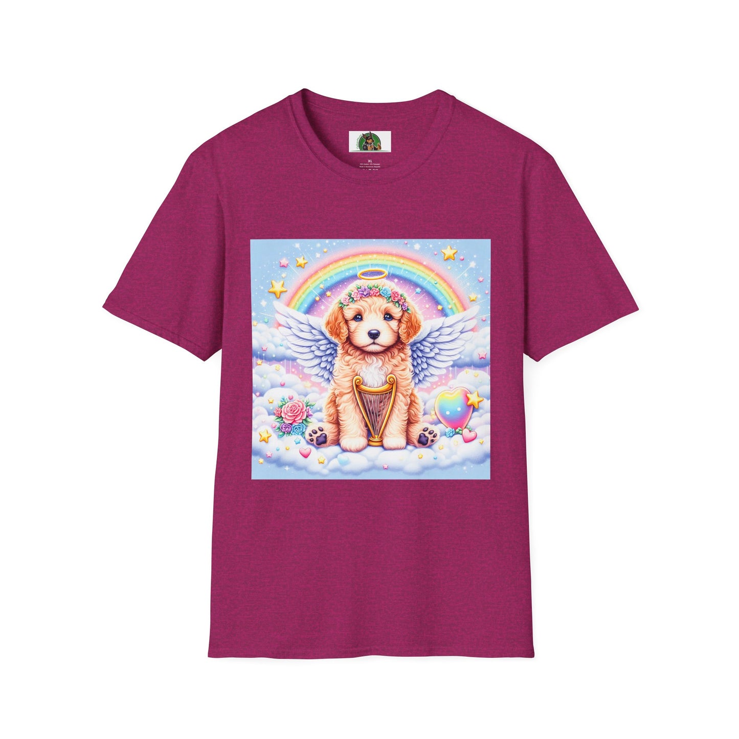 Golden Doodle baby heavenly Angel shirt T-Shirt Printify S Antique Heliconia