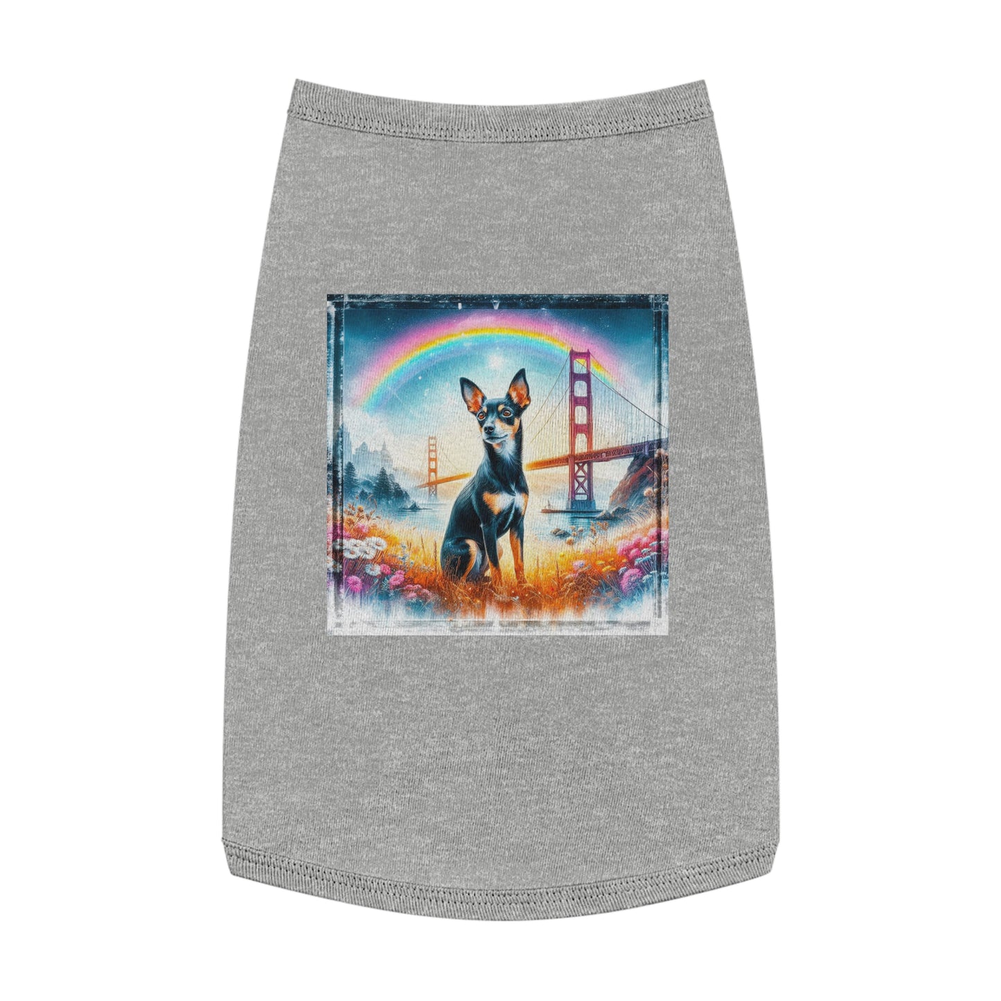 Pet Tank Top Rat Terrier rainbow bridge Pets Printify L Heather