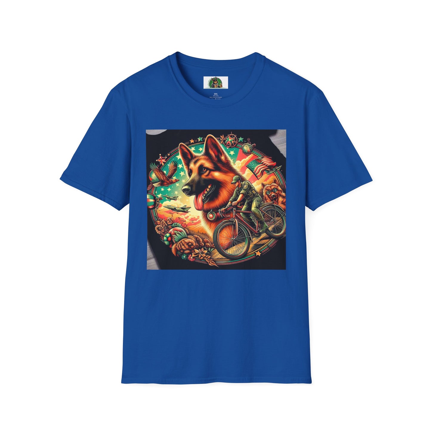 German Shepherd happy boy T-Shirt Printify Royal S
