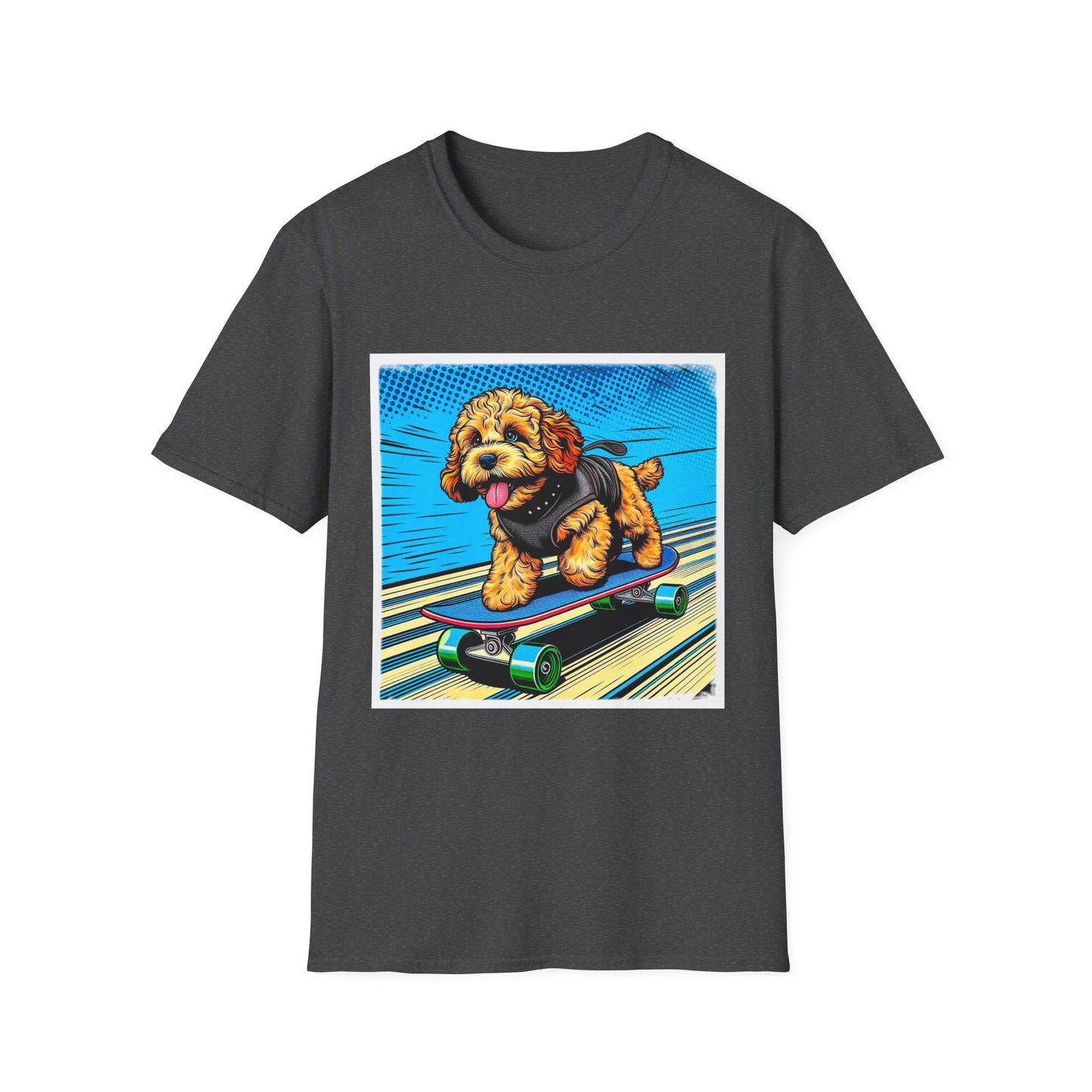 CockerPoo flying high t shirt T-Shirt Printify XS Dark Heather