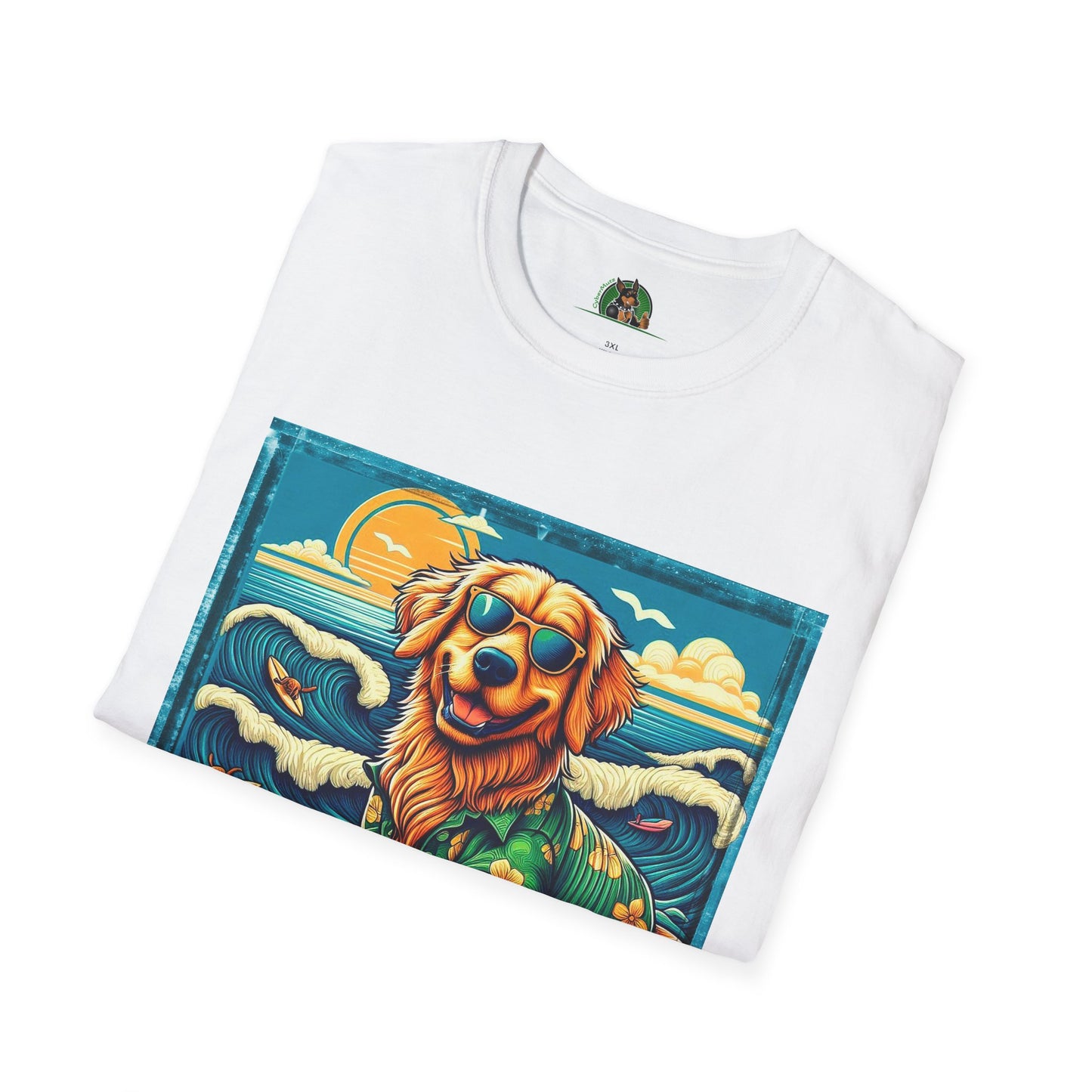 Golden Retriever surfing beauty shirt T-Shirt Printify