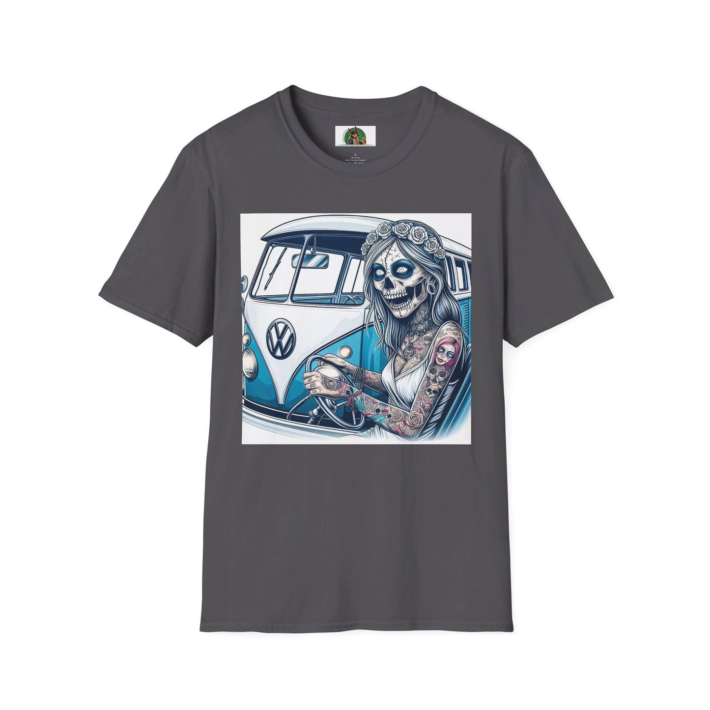 Zombie Girl T-Shirt Printify S Charcoal