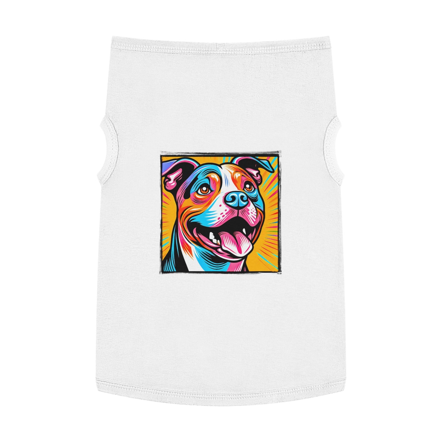 Pet Tank Top Pit Bull handsome fellow Pets Printify XL White