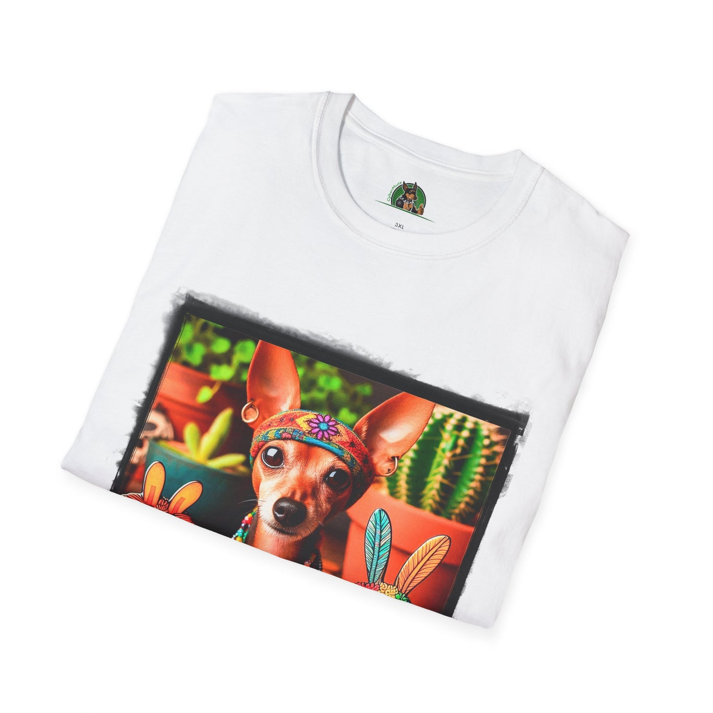Min Pin T-Shirt 70s hippie T-Shirt Printify