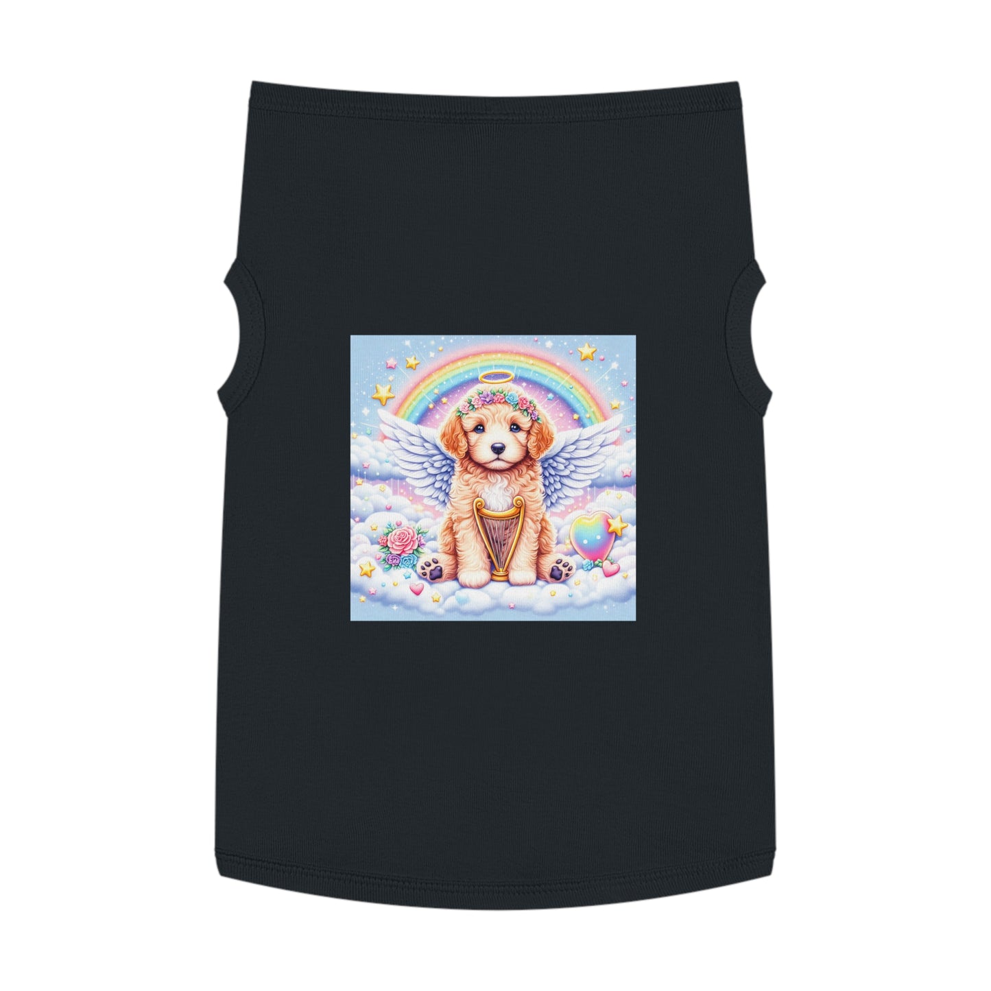 Pet Tank Golden Doodle baby Angel shirt Pets Printify XL Black