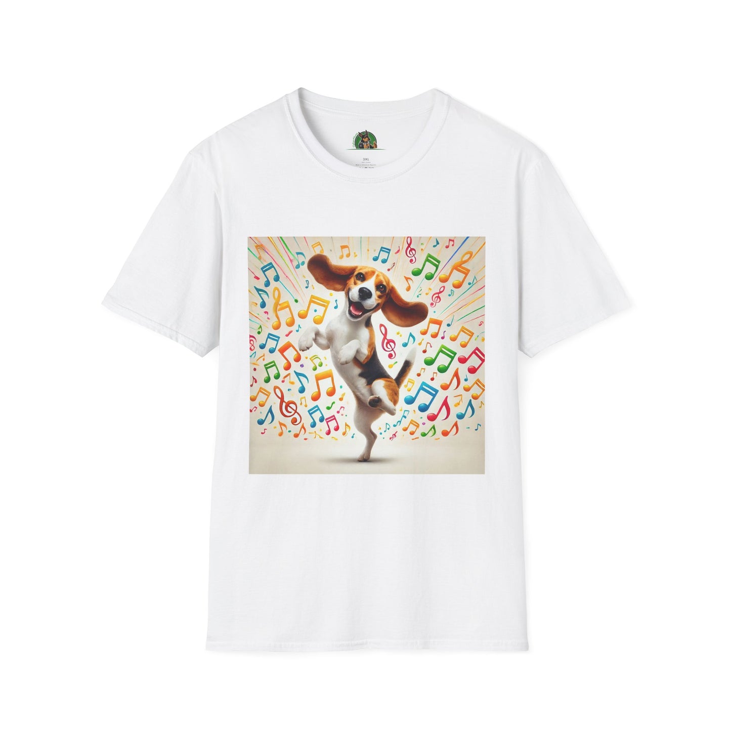 Beagle Dancing T-Shirt - Unisex Softstyle Tee T-Shirt Printify XS White