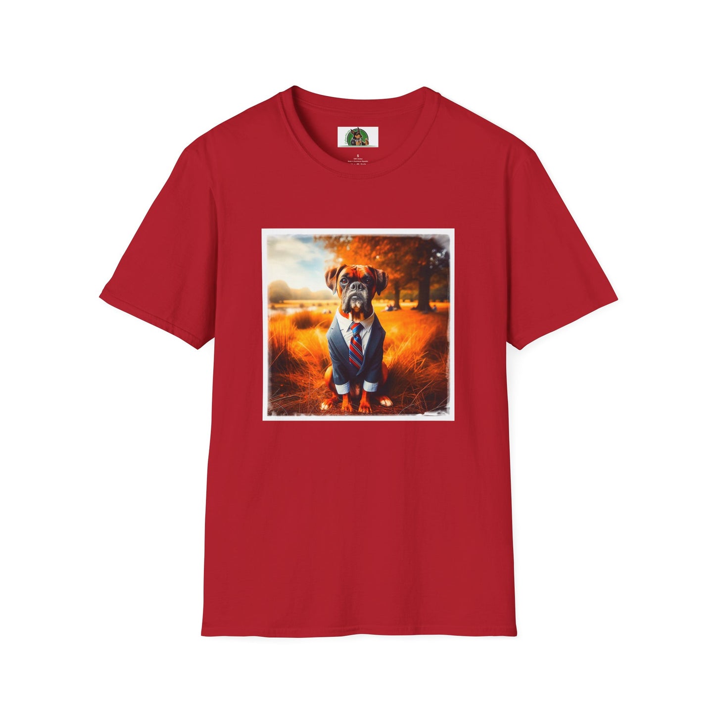 Boxer In Suit In In Field Shirt T-Shirt Printify S Cherry Red