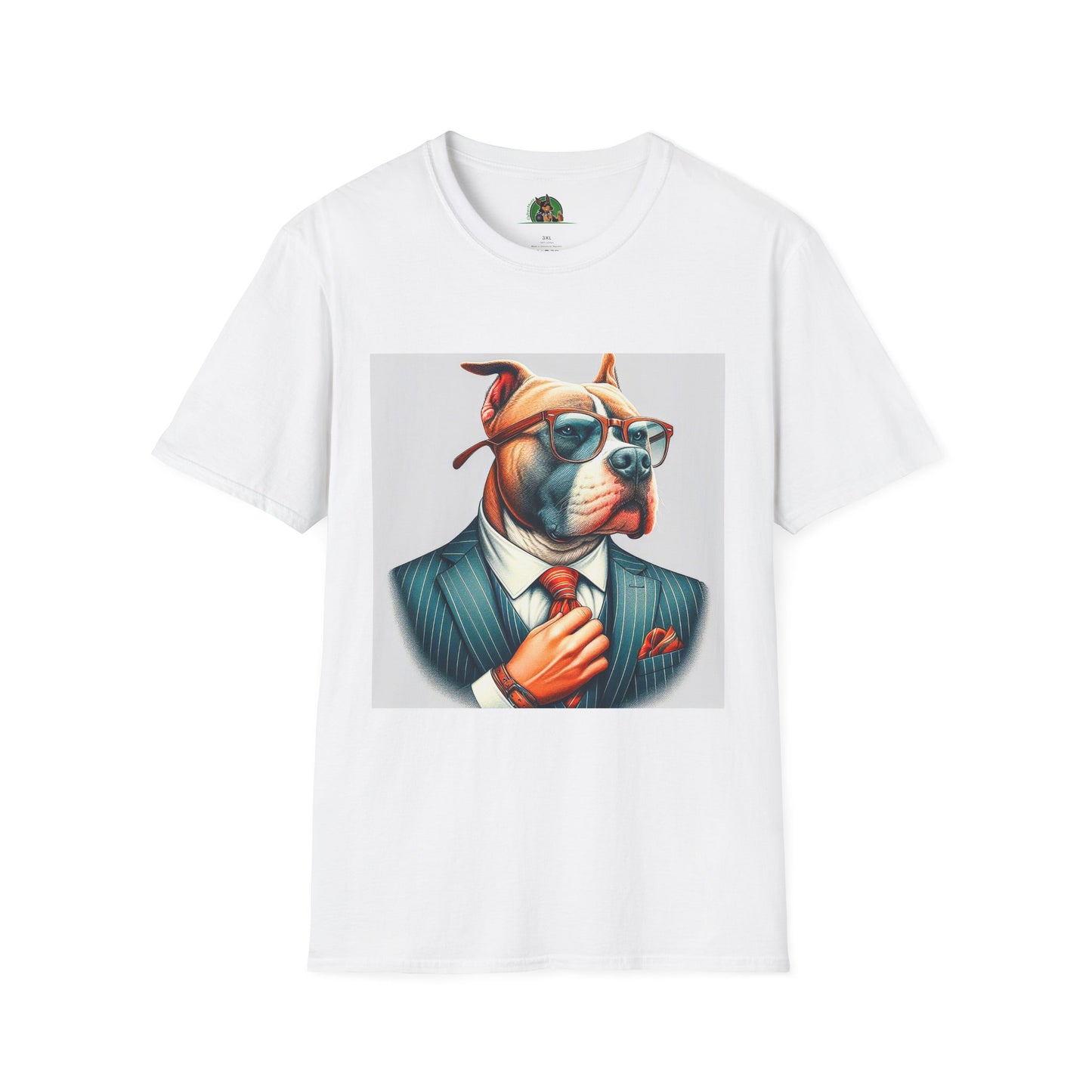 Pit Bull men in black shirt T-Shirt Printify XS White