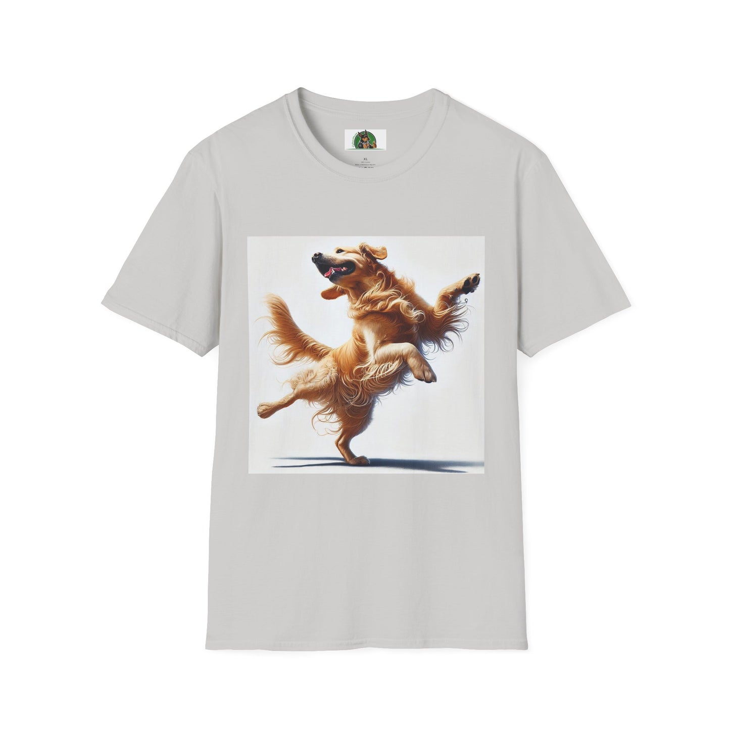 Golden Retriever Dance T-Shirt T-Shirt Printify S Ice Grey