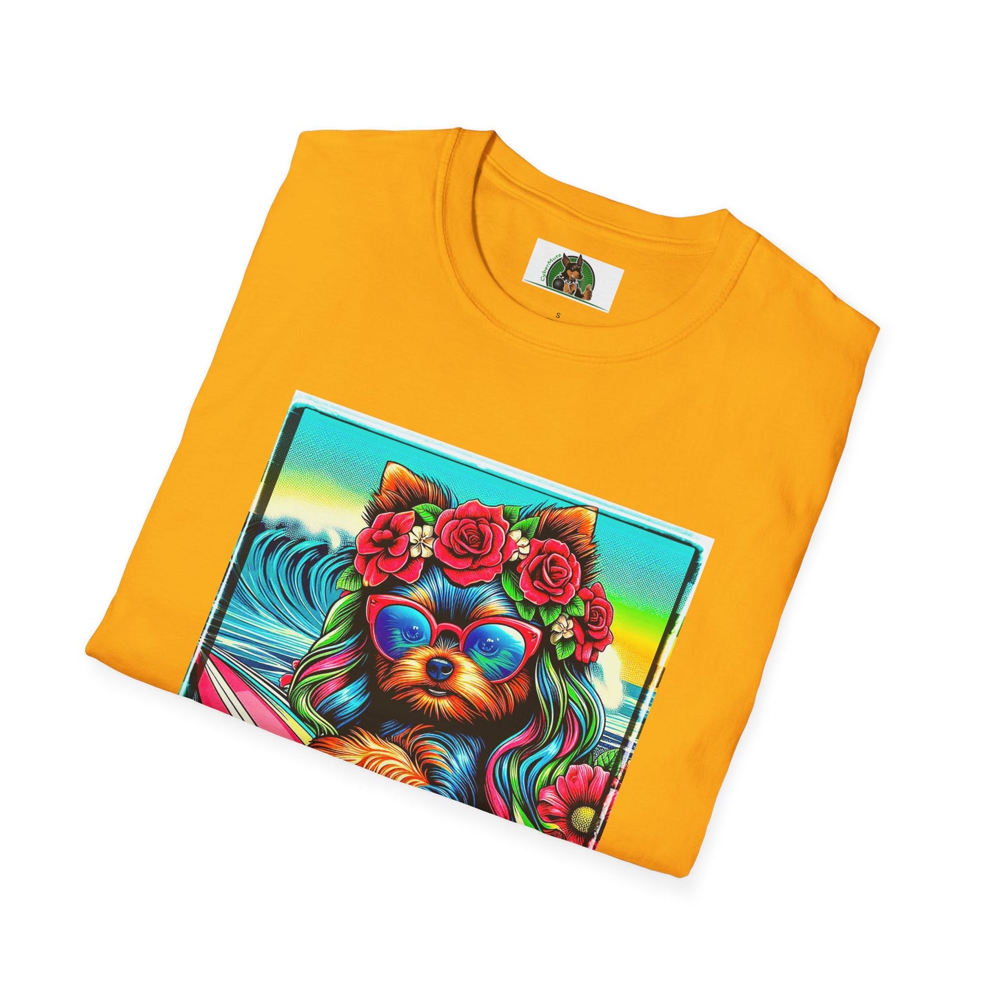 Yorkie flower girl shirt