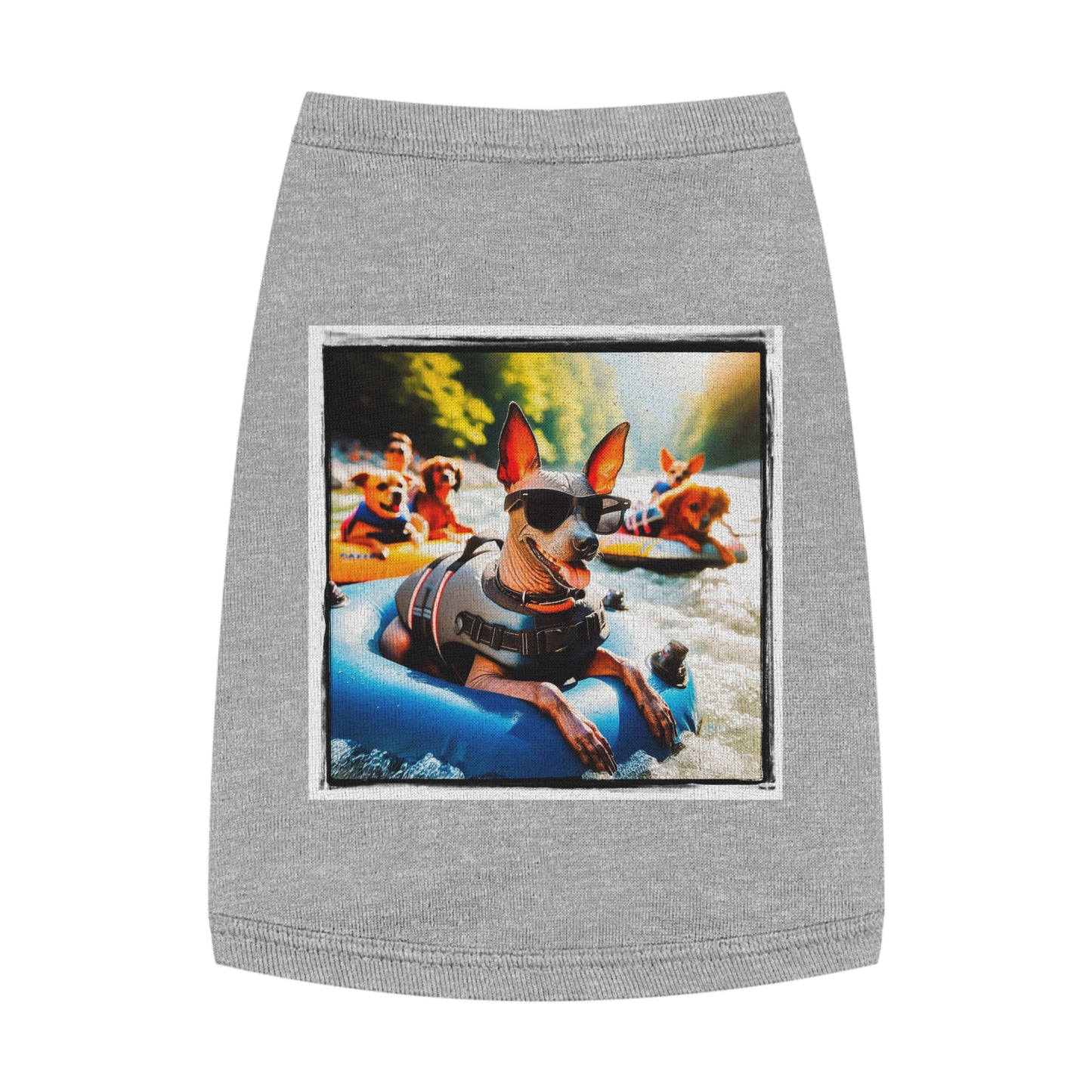 Mexican Hairless lake rafting shirt Pets Printify M Heather