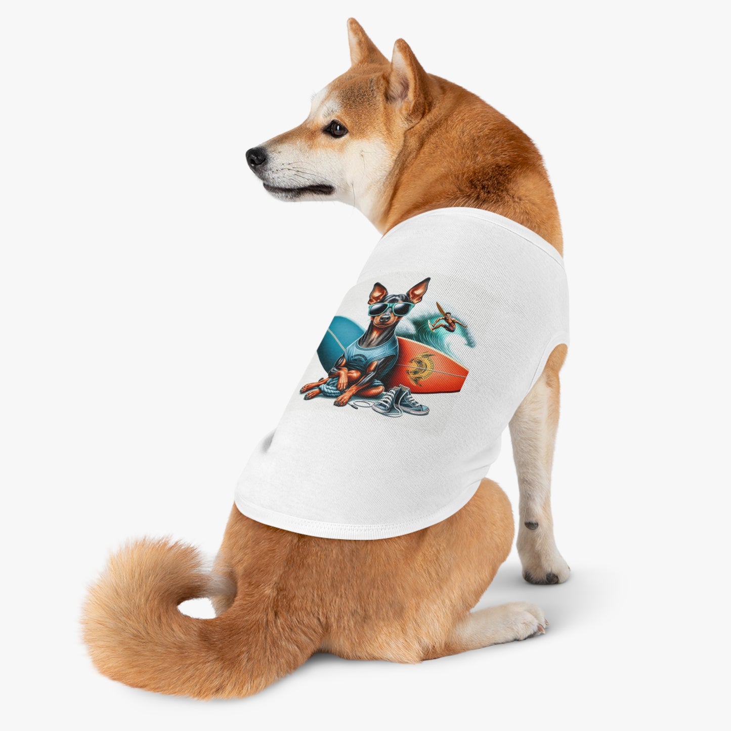 Min Pin Tank Tops surfs up