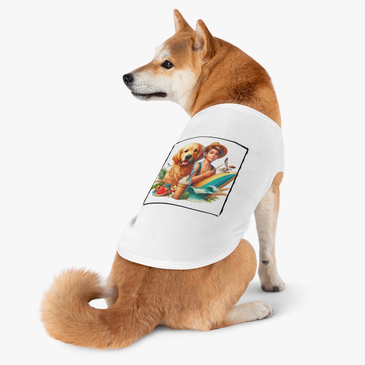 Golden Retriever pet tank top farmer boy