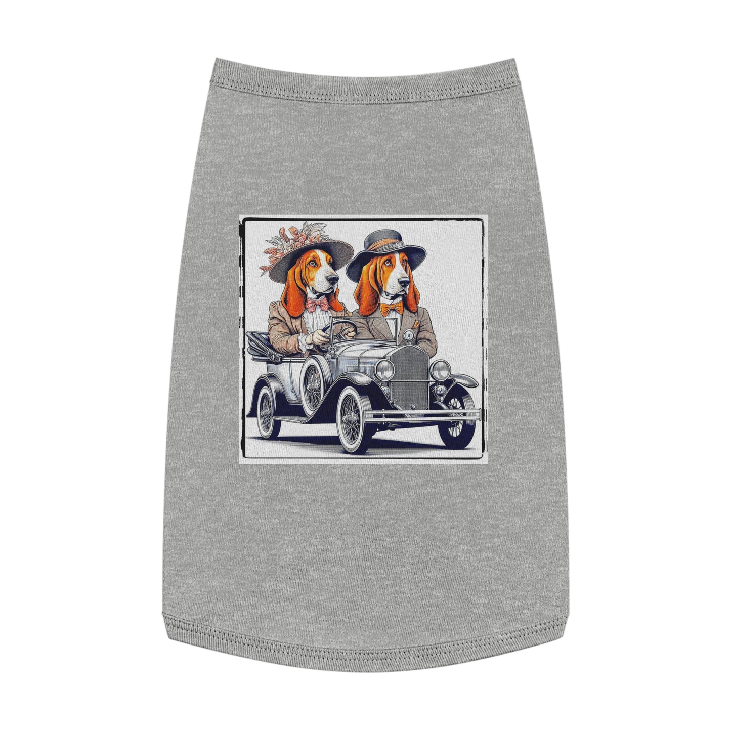 Pet Tank Top Wacky Basset Hound Pets Printify L Heather