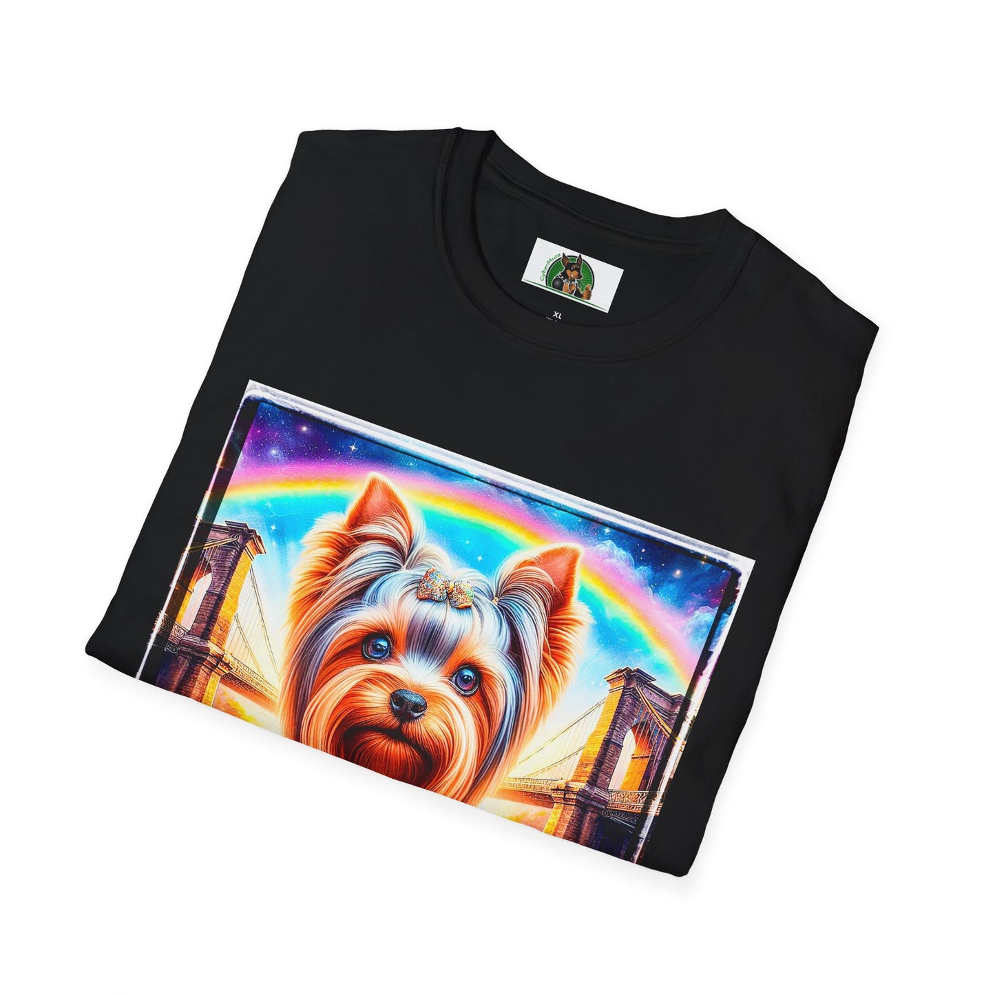 Yorkie rainbow bridge shirt T-Shirt Printify