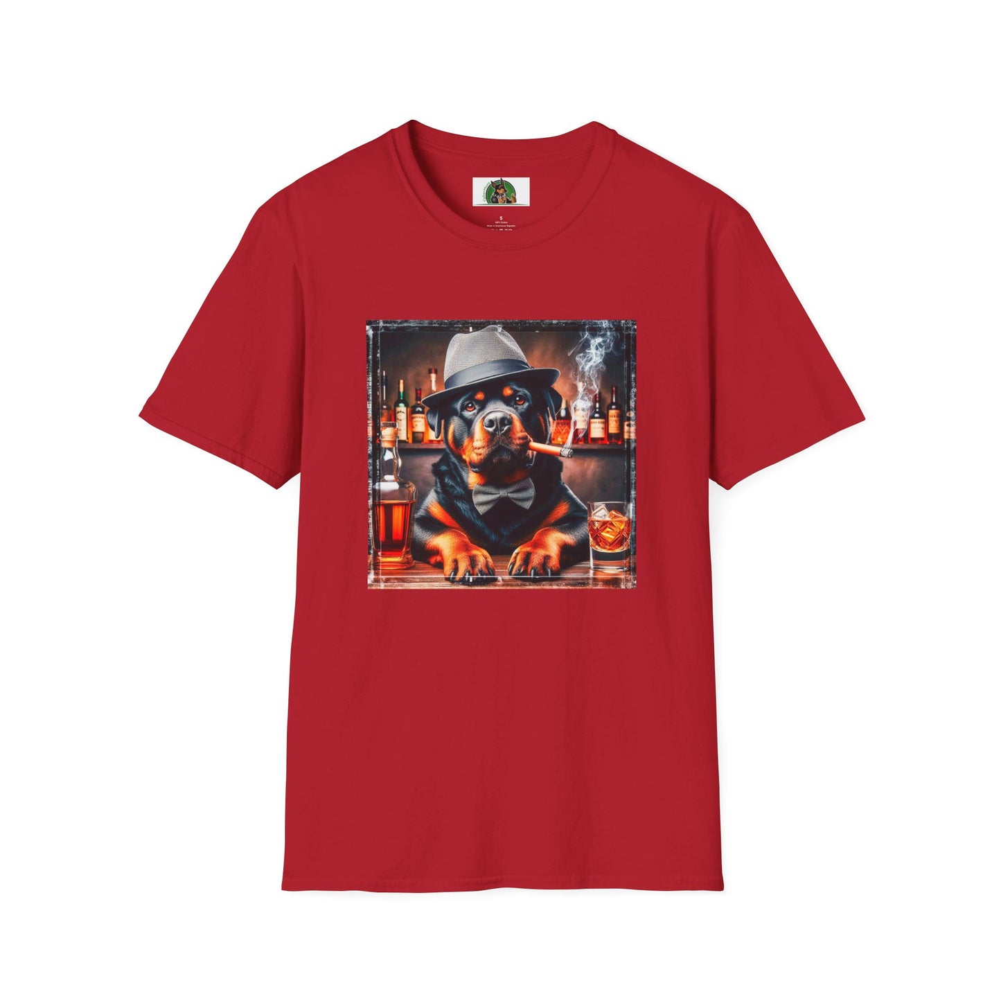 Rottweiler smoking a cigar shirt T-Shirt Printify S Cherry Red