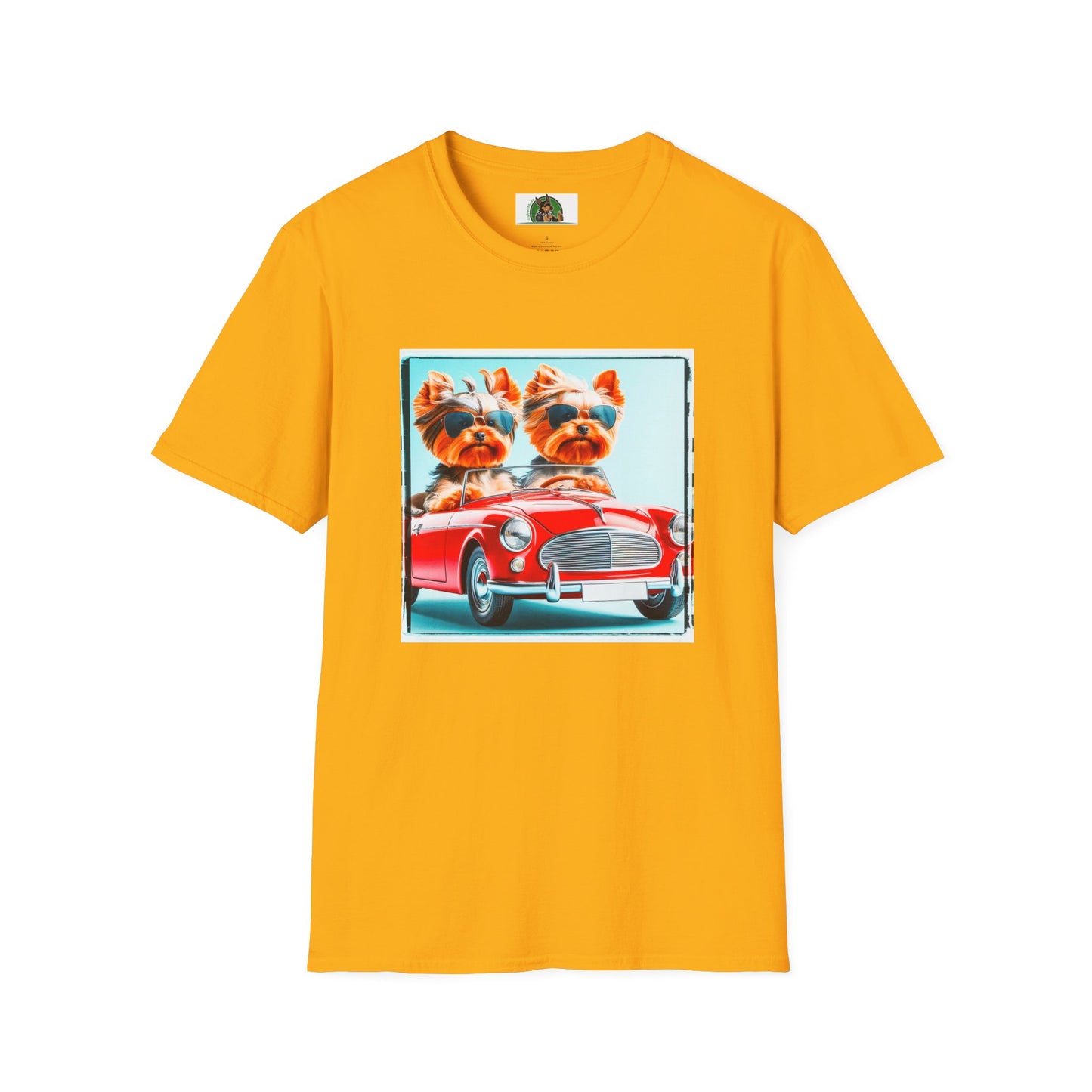 Wacky Yorkie fun girls shirt T-Shirt Printify S Gold