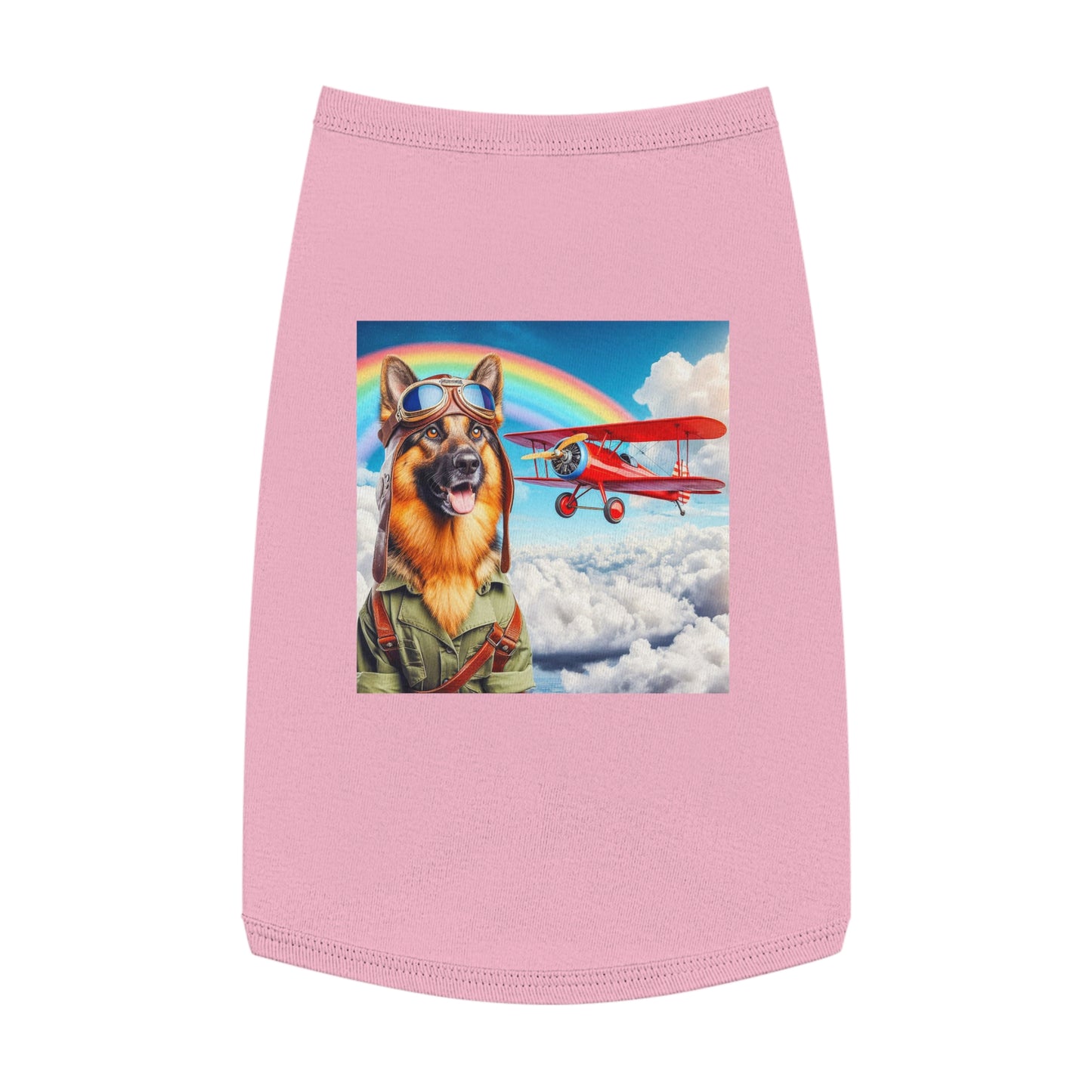 German Shepherd airplane pilot shirt Pets Printify L Pink