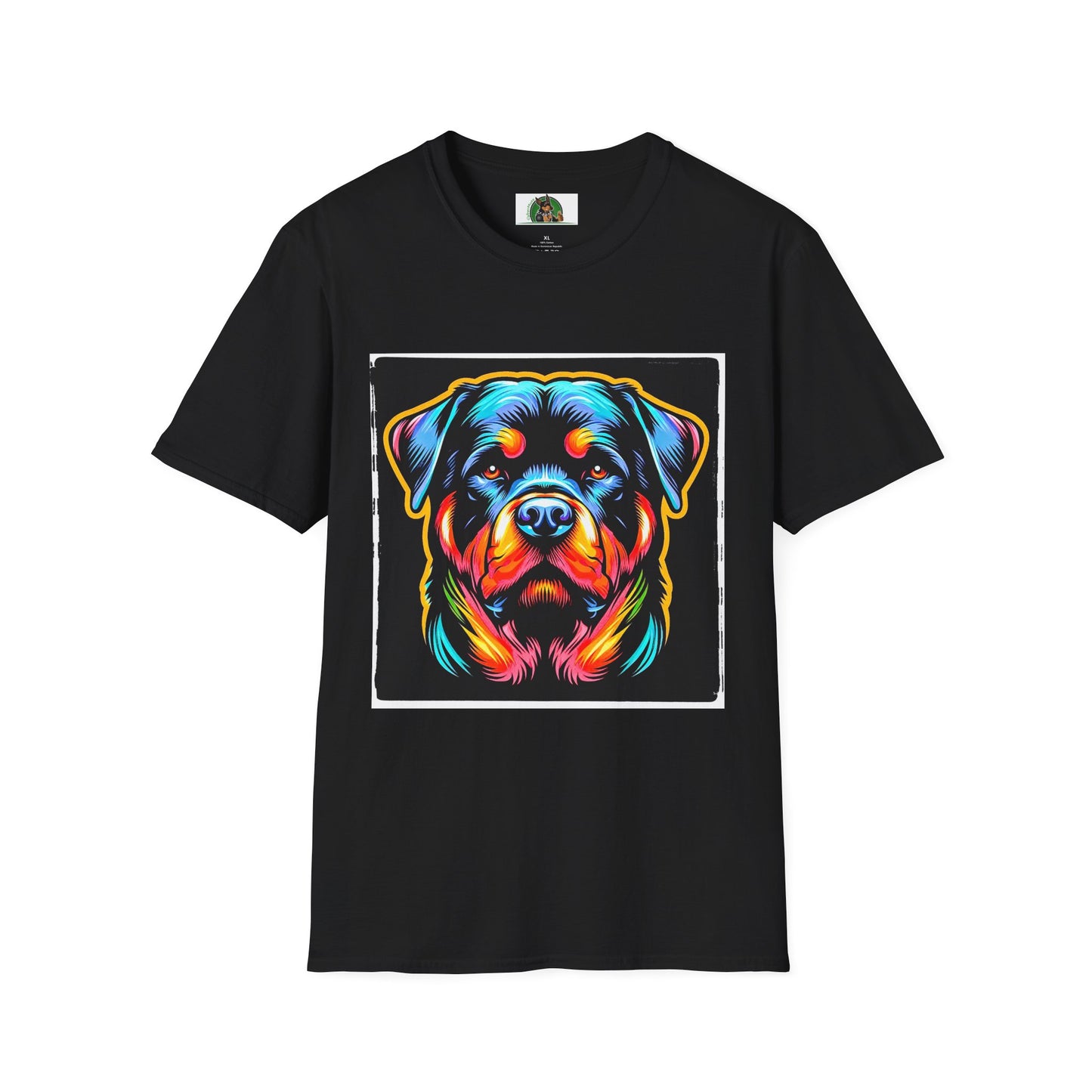 Rottweiler colorful puppy shirt T-Shirt Printify XS Black
