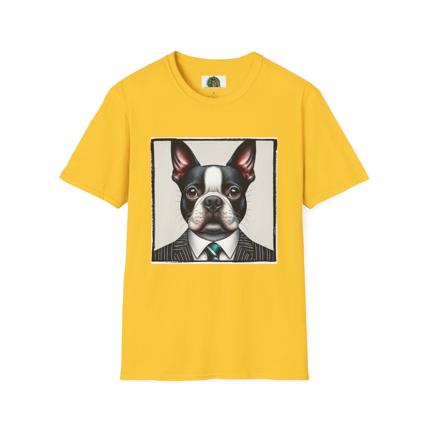 Boston Terrier In Suit Shirt T-Shirt Printify S Daisy
