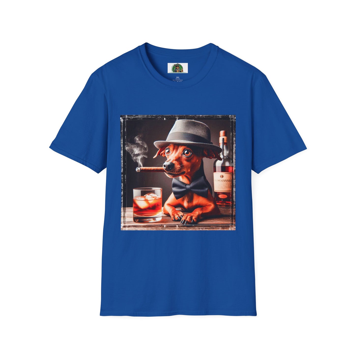 Min Pin T-Shirt cigars and whiskey T-Shirt Printify XS Royal
