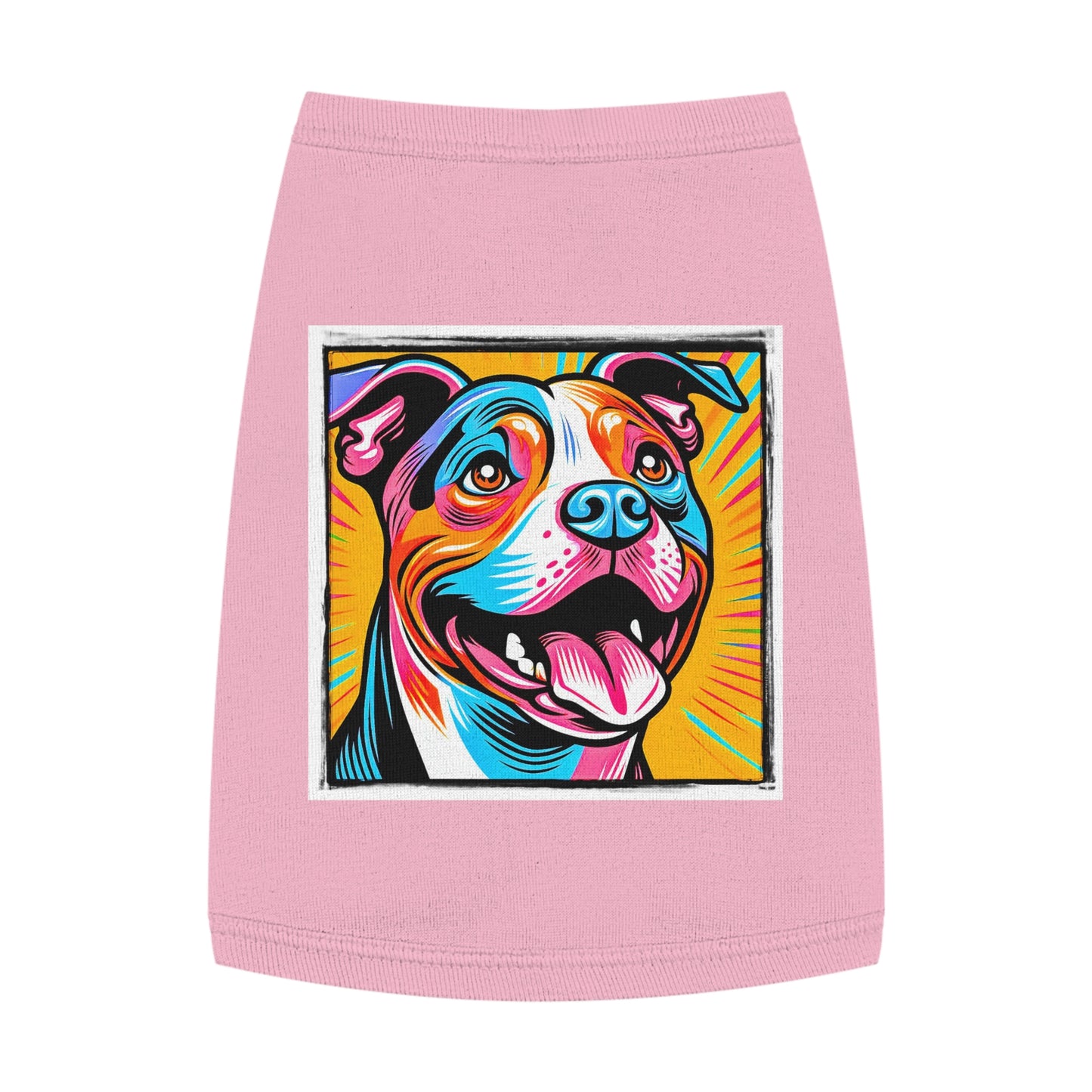 Pet Tank Top Pit Bull handsome fellow Pets Printify M Pink