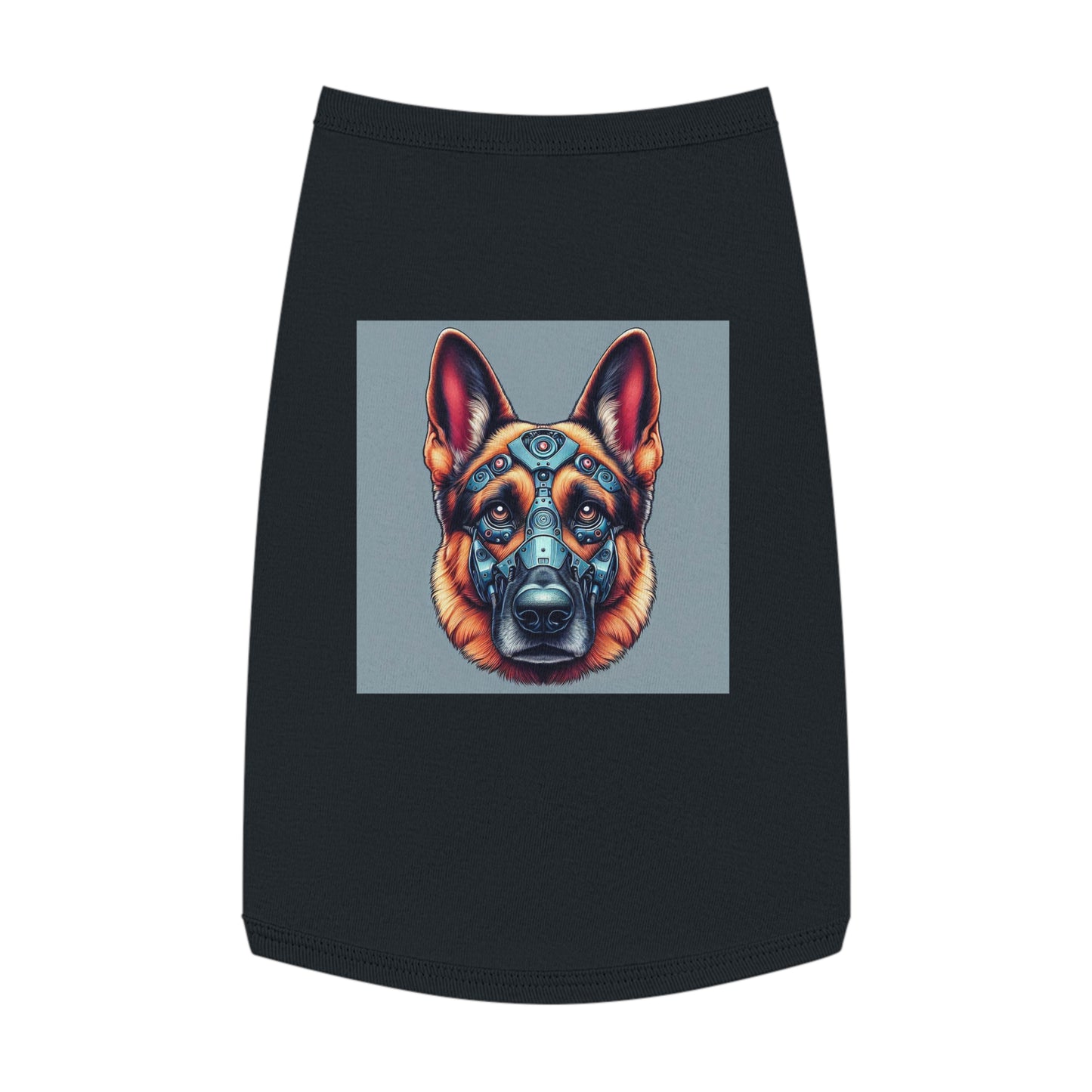 German Shepherd robot shirt Pets Printify L Black