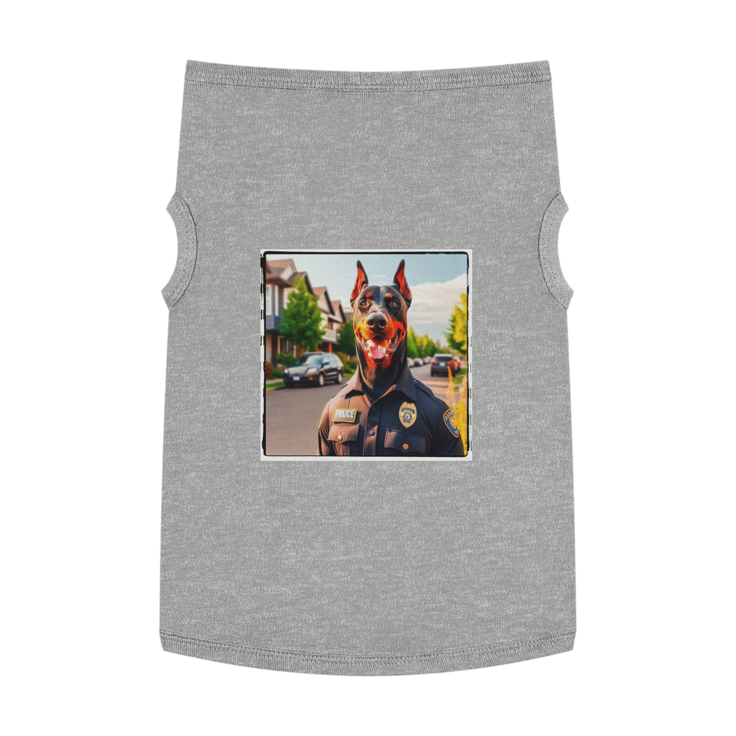 Pet Tank Top Doberman neighborhood police watch t shirt Pets Printify XL Heather