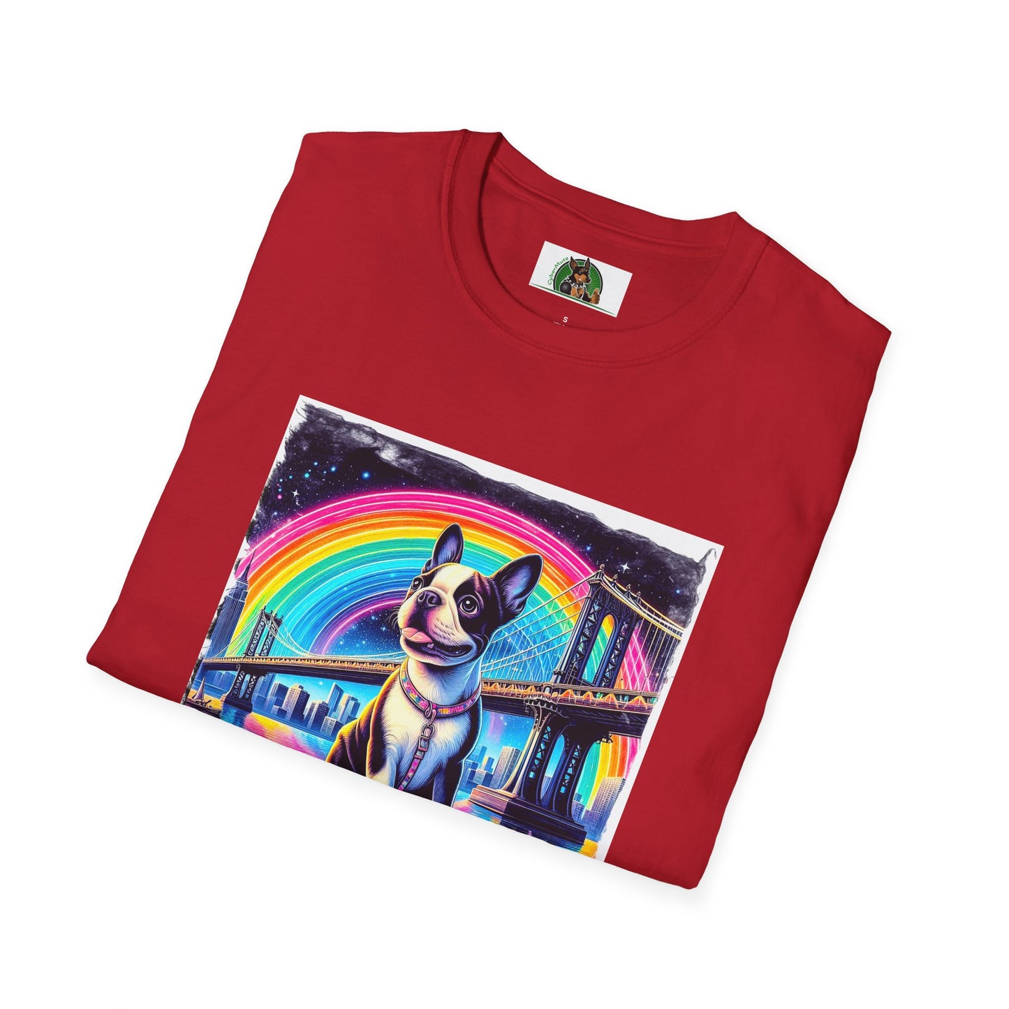 Boston Terrier Rainbow Bridge Shirt T-Shirt Printify